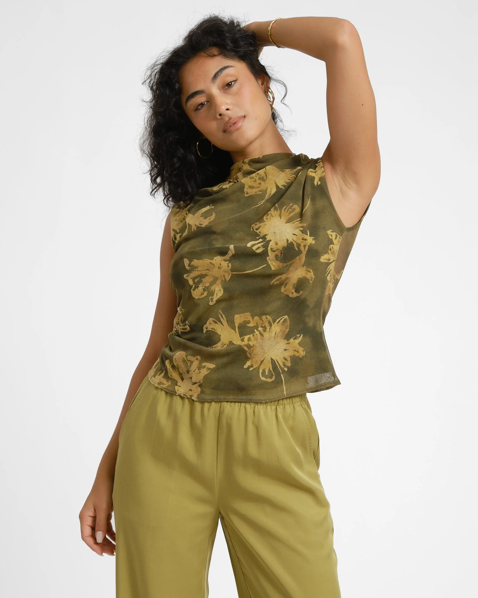 TILTIL Rody Mesh Top Flower Green