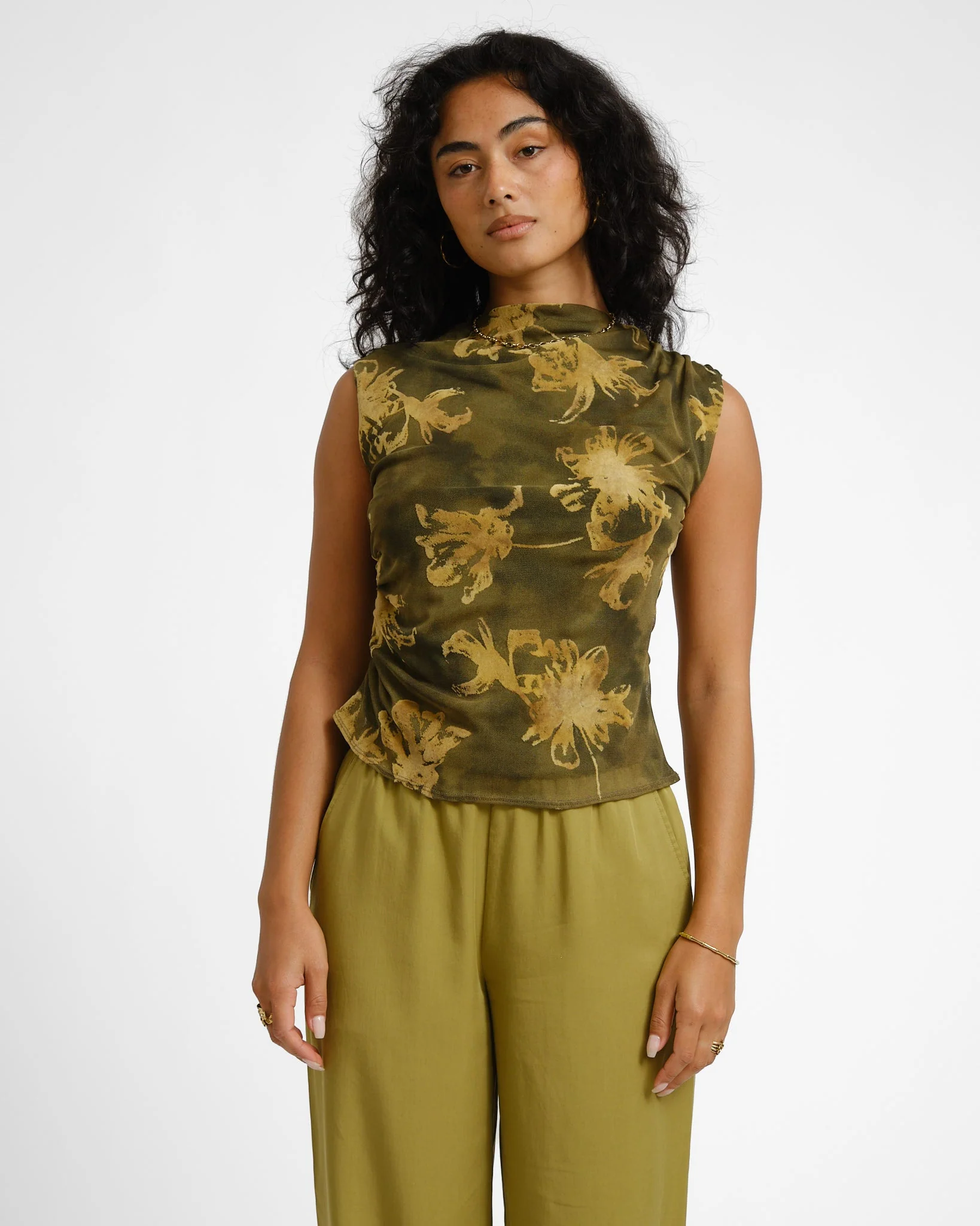 TILTIL Rody Mesh Top Flower Green - Image 3