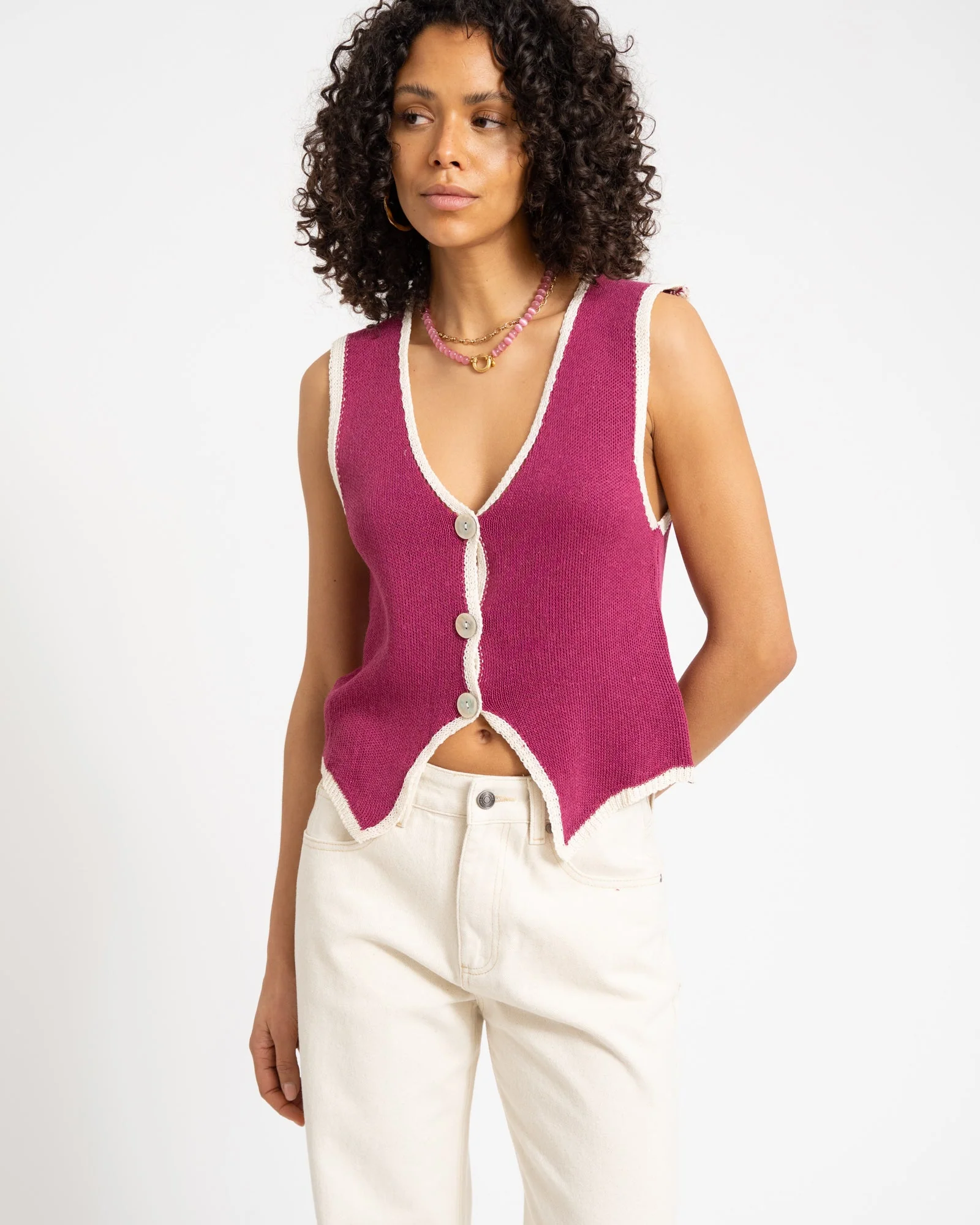TILTIL Sab Knit Vest Burgundy
