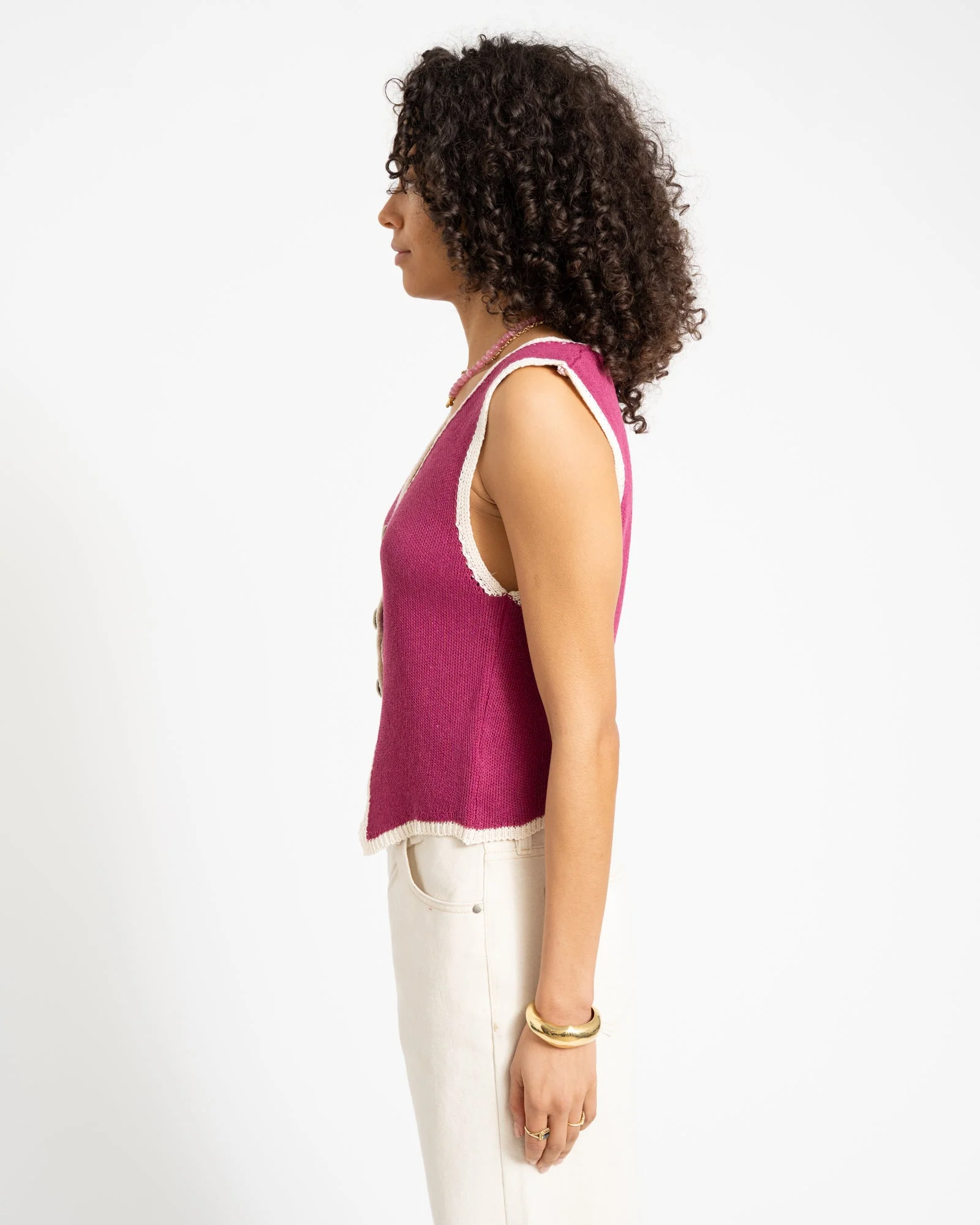 TILTIL Sab Knit Vest Burgundy - Image 4