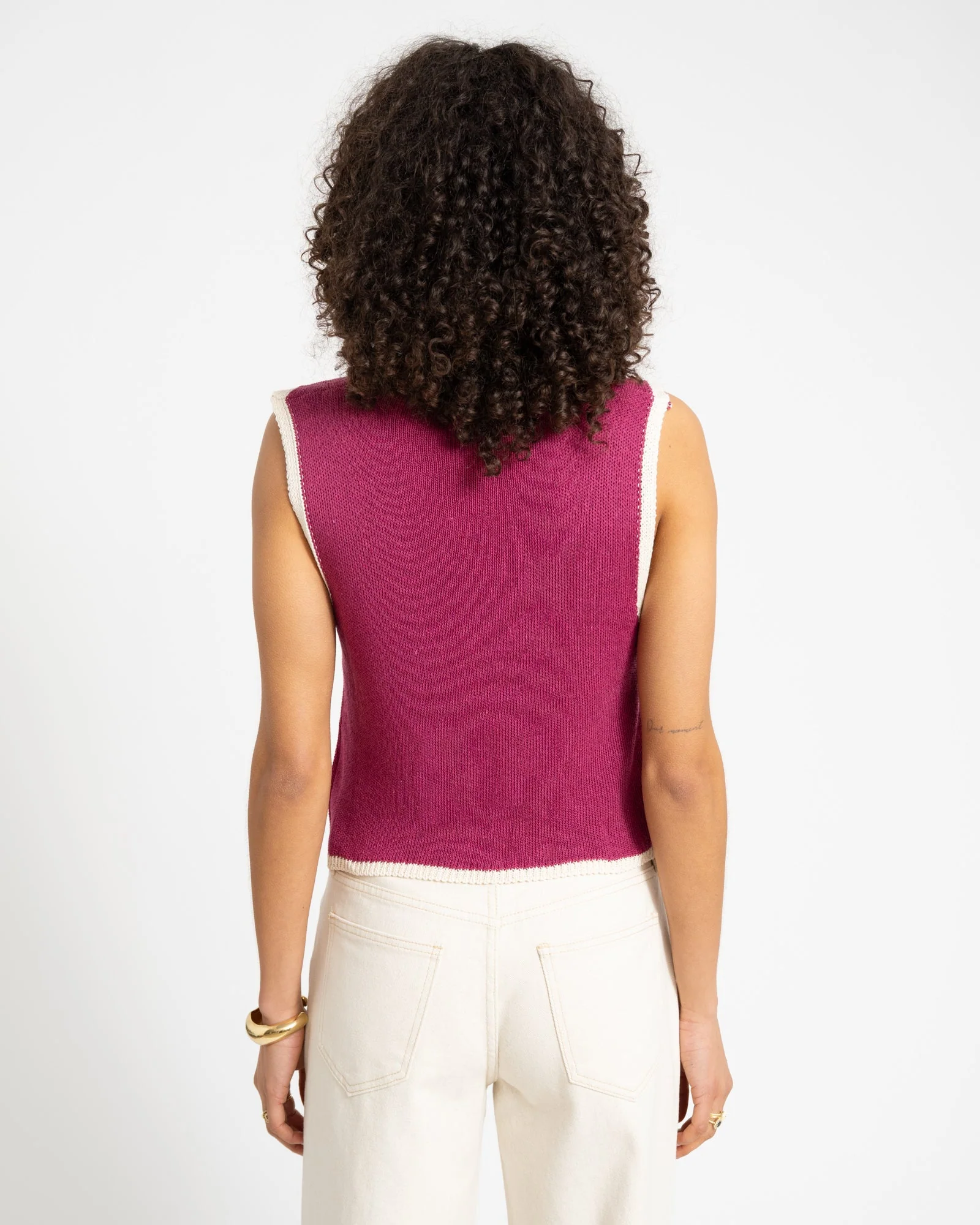 TILTIL Sab Knit Vest Burgundy - Image 5