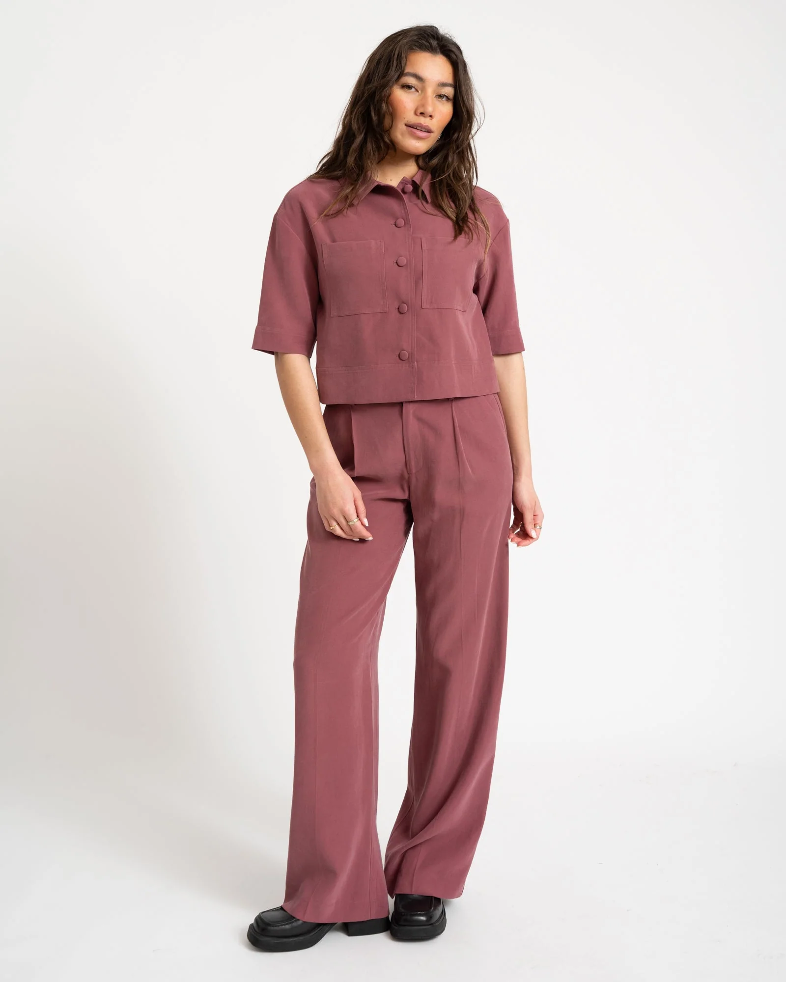 TILTIL Sanne Rayon Pantalon Aubergine - Image 4