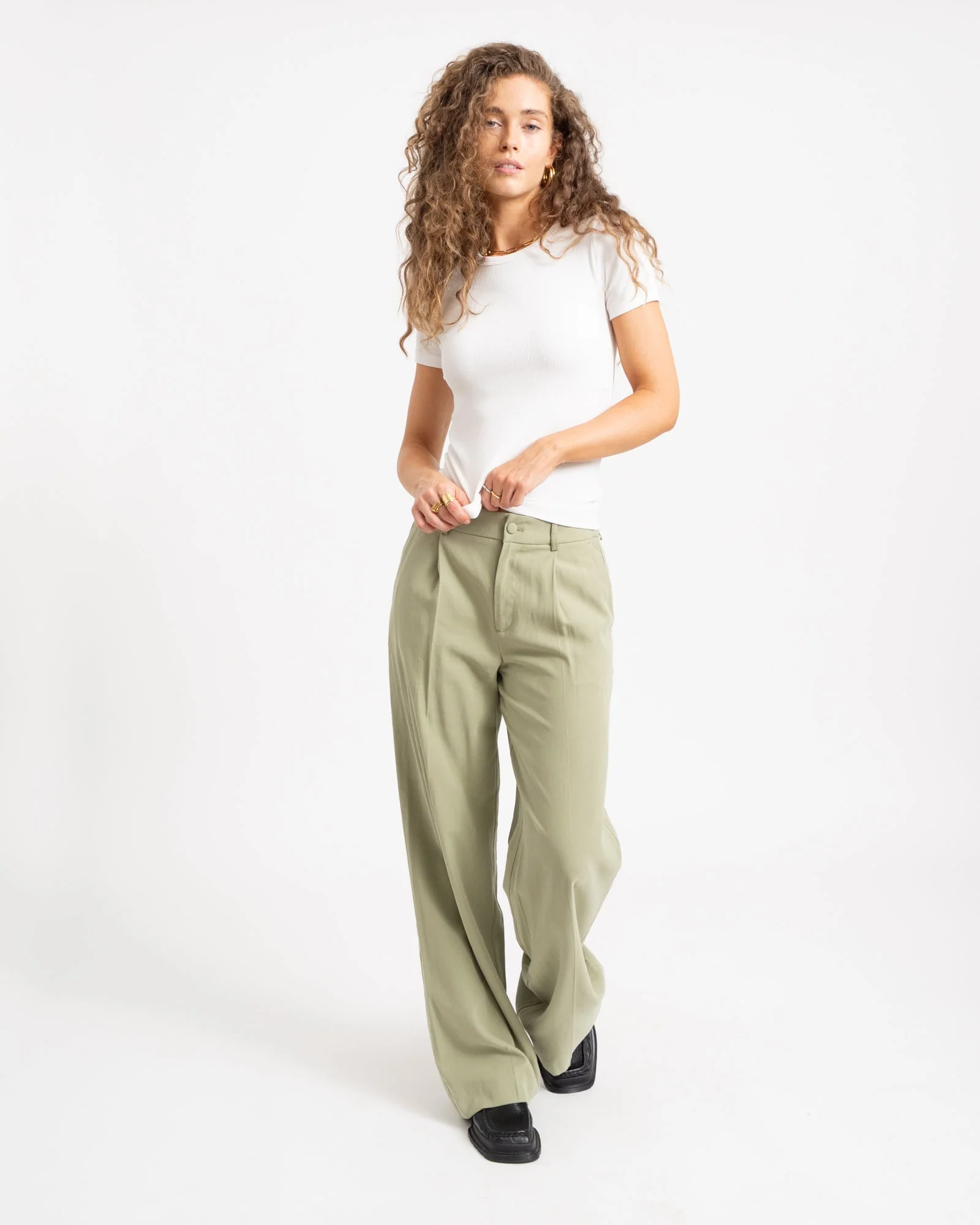 TILTIL Sanne Rayon Pantalon Sage