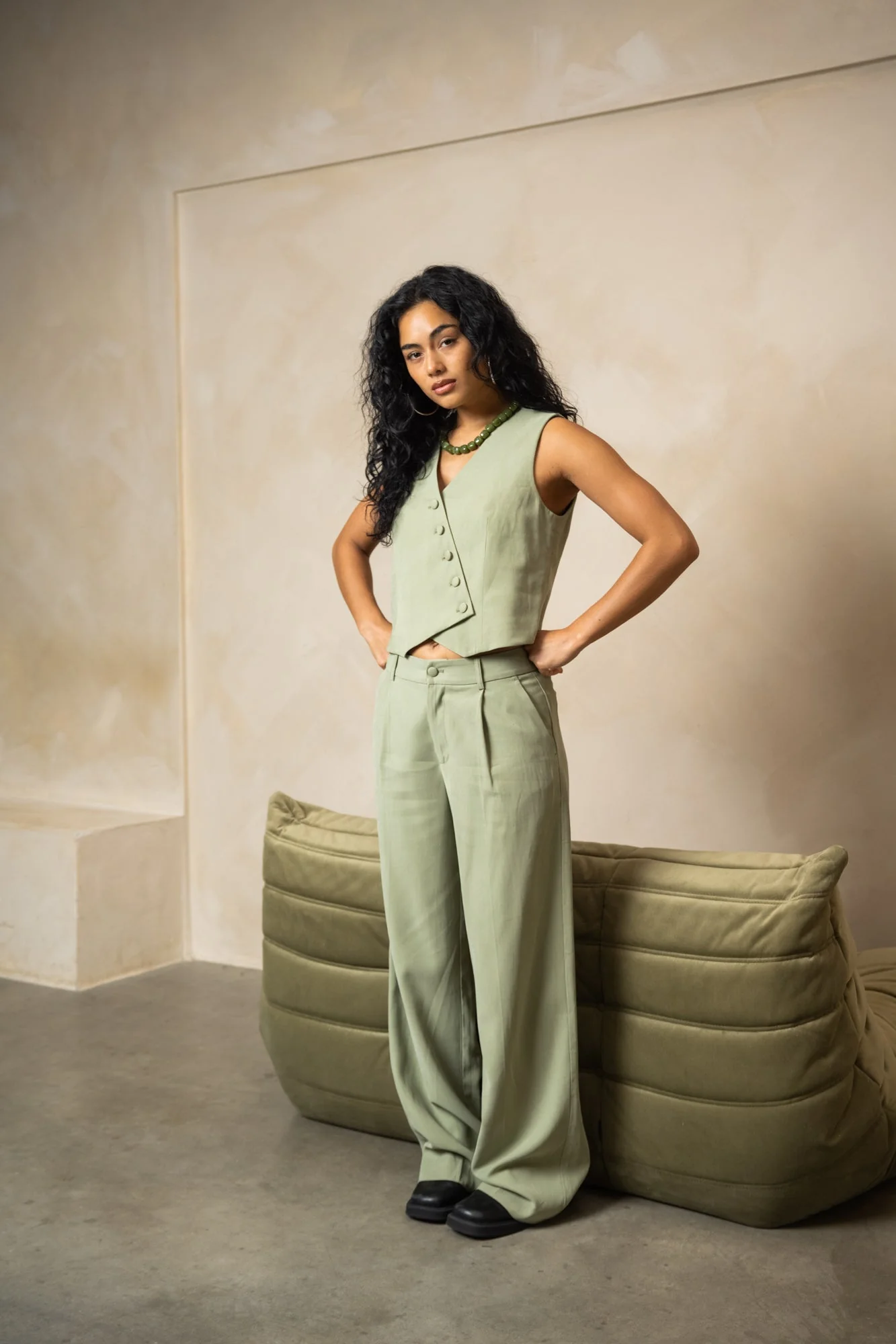 TILTIL Sanne Rayon Pantalon Sage - Image 2