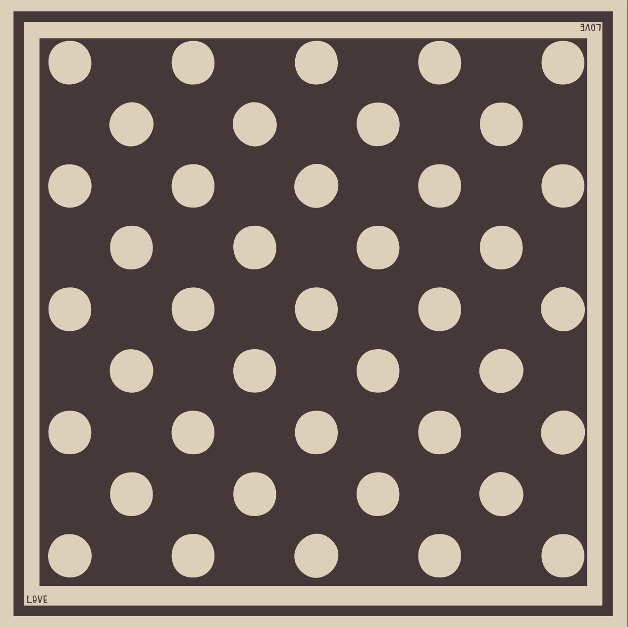 TILTIL Satin Sjaal Dots Bruin - Image 3