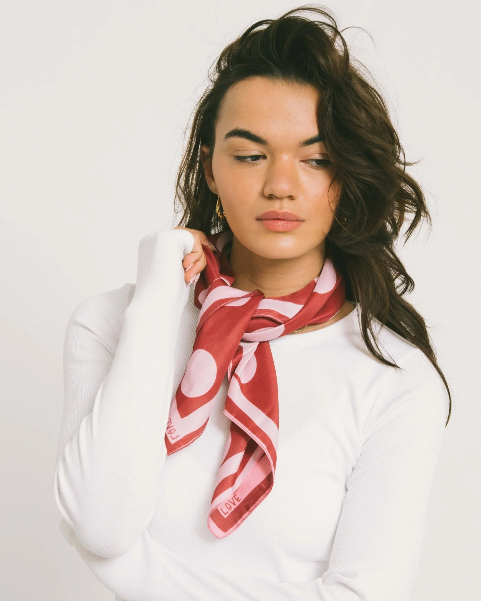TILTIL Satin Sjaal Polkadots Roze