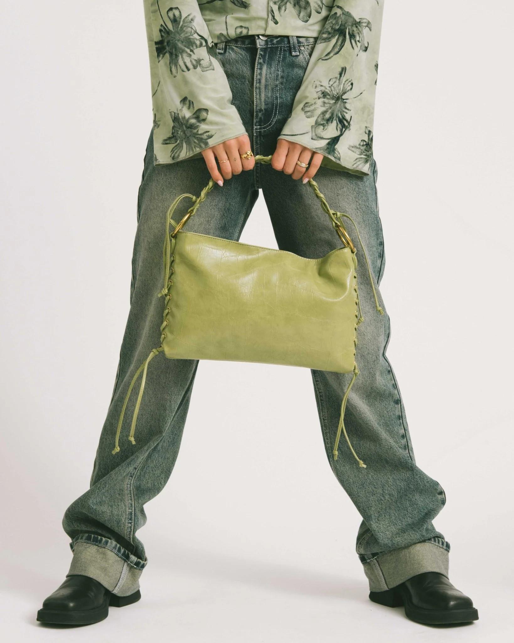 TILTIL Skye Laced Croco Bag Groen - Image 2