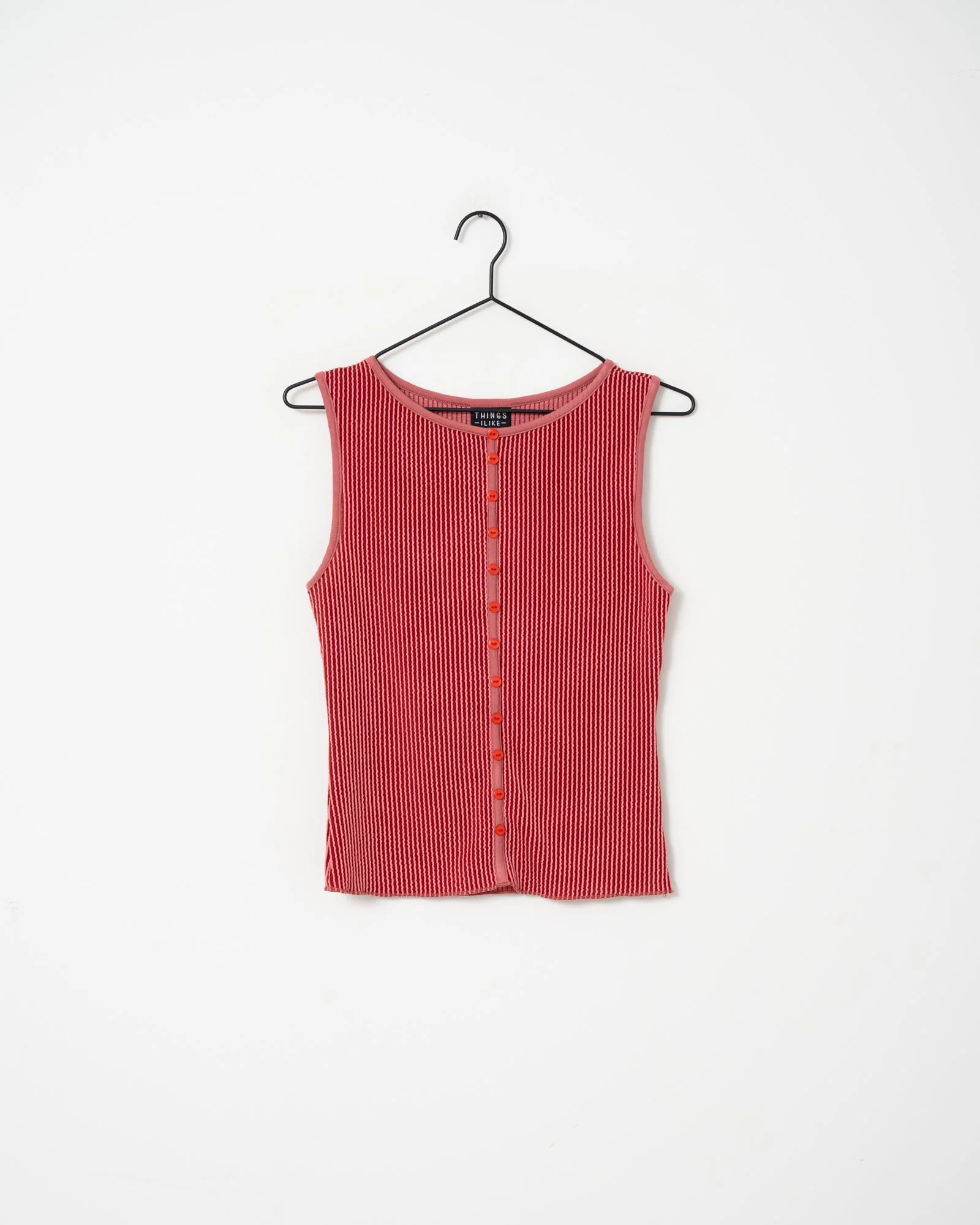TILTIL Striped Fonna Button Top Dark Pink - Image 8