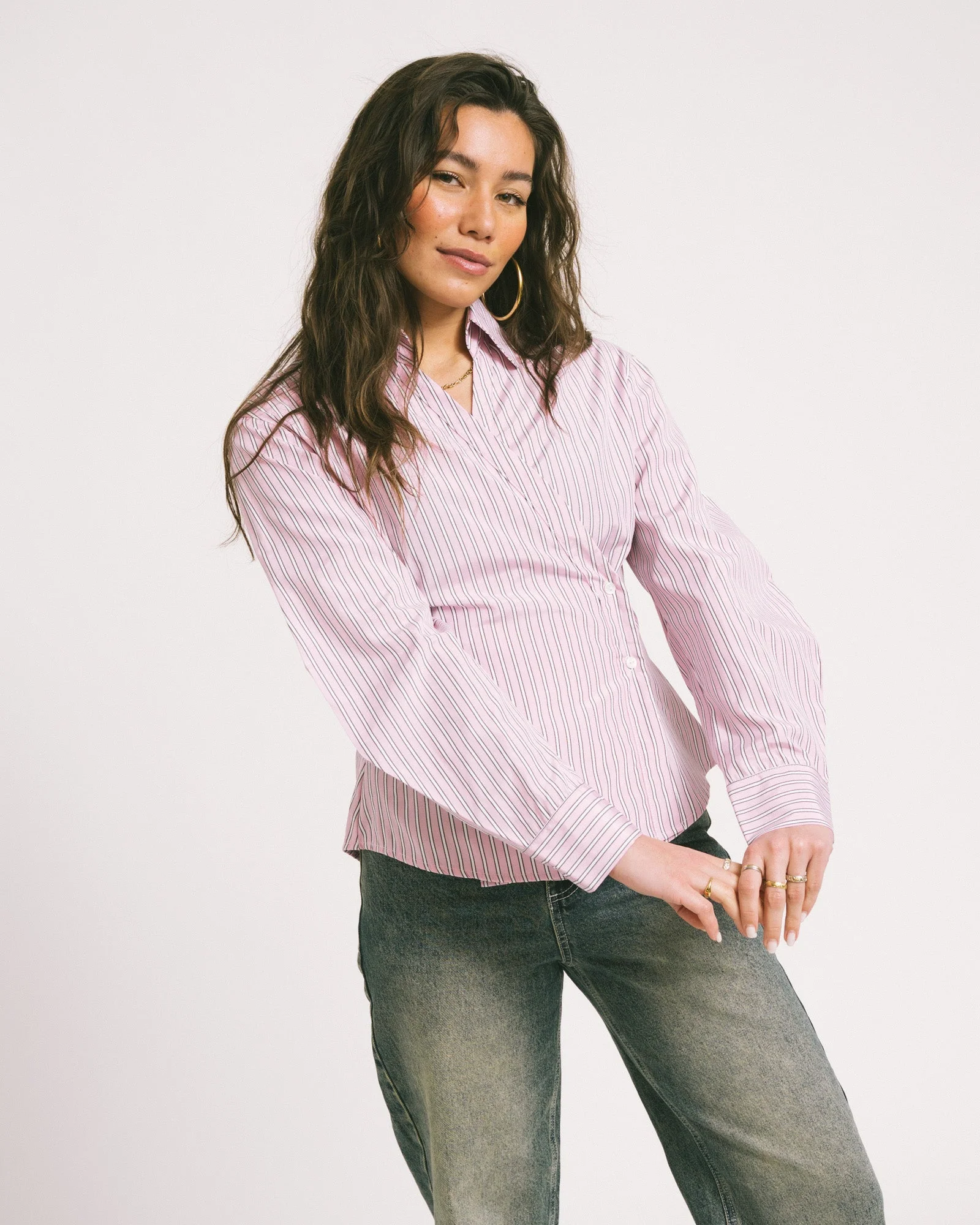 TILTIL Striped Liana Blouse Light Pink