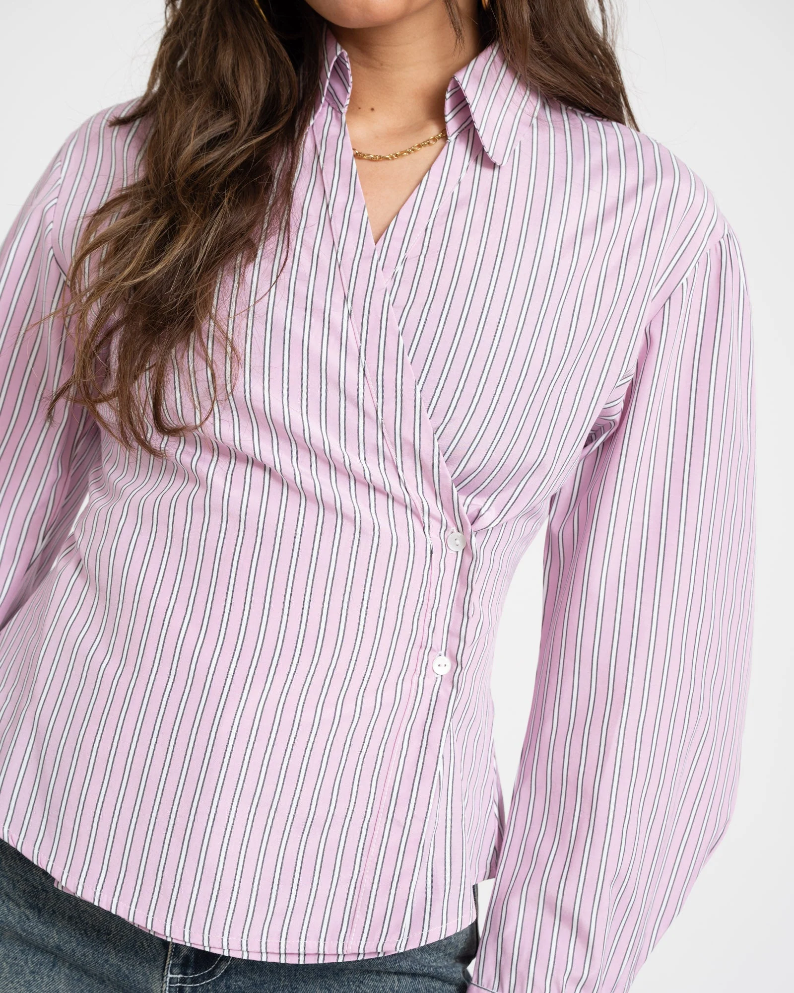 TILTIL Striped Liana Blouse Light Pink - Image 5