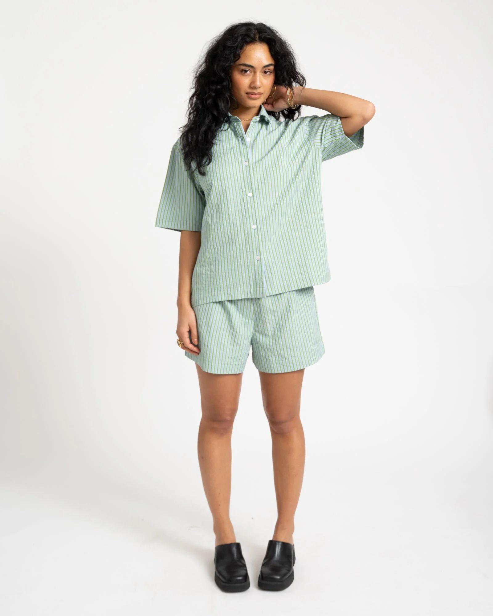 TILTIL Striped Silia Short Light Green - Image 3