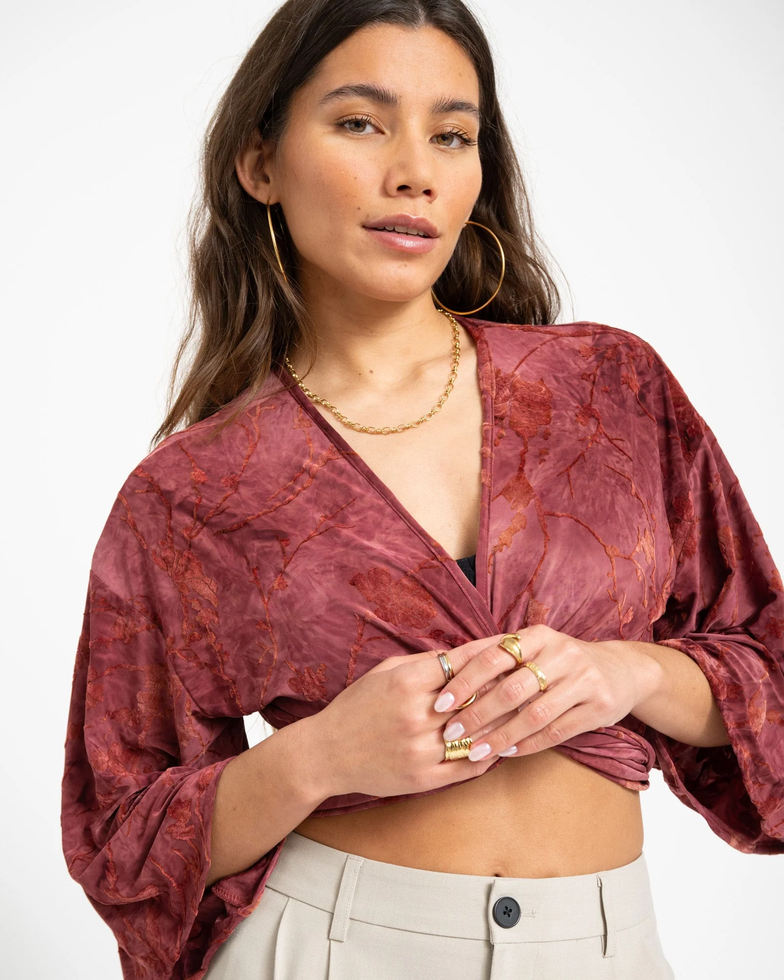 TILTIL Sunny Hibiscus Top Dark Pink