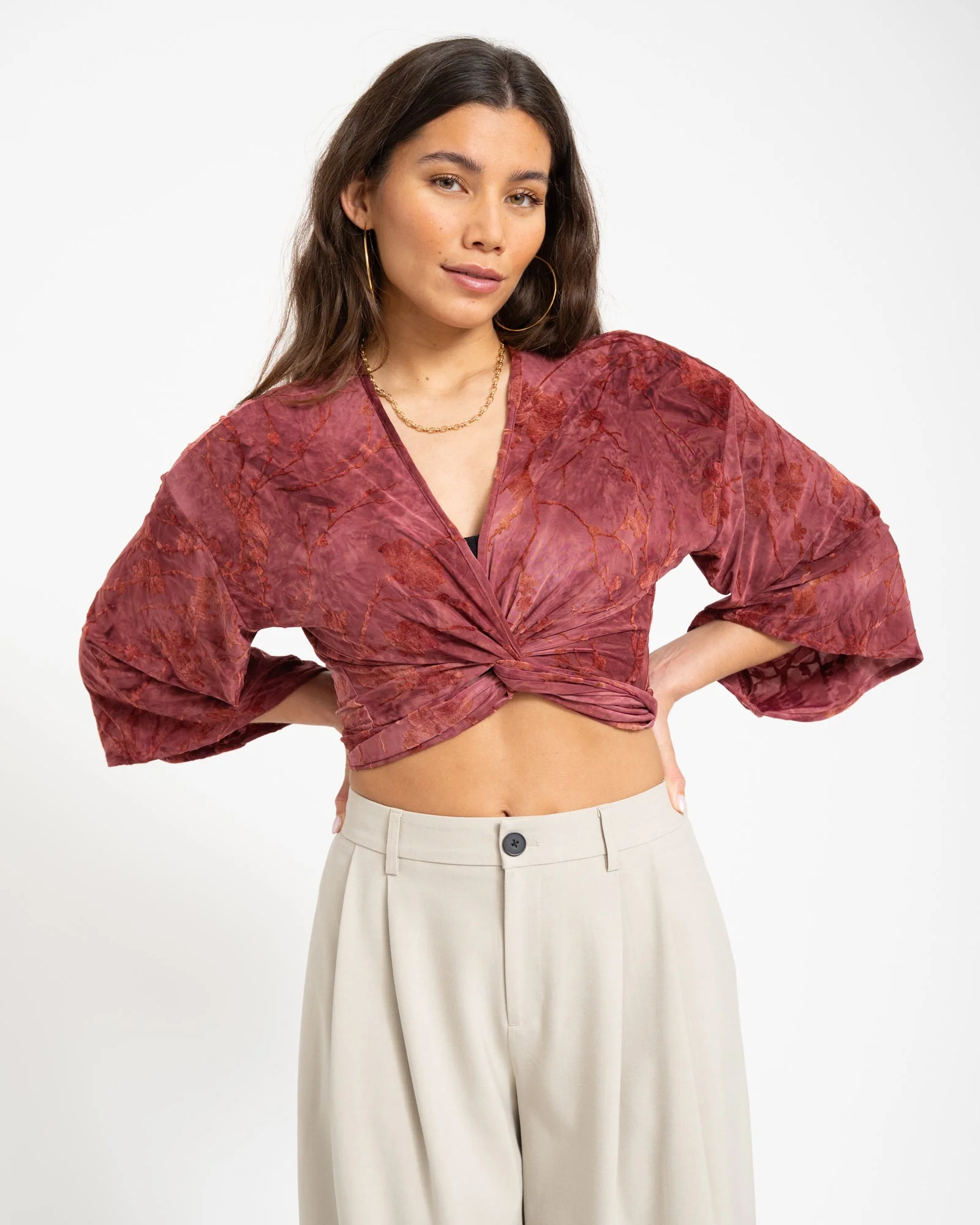 TILTIL Sunny Hibiscus Top Dark Pink - Image 2