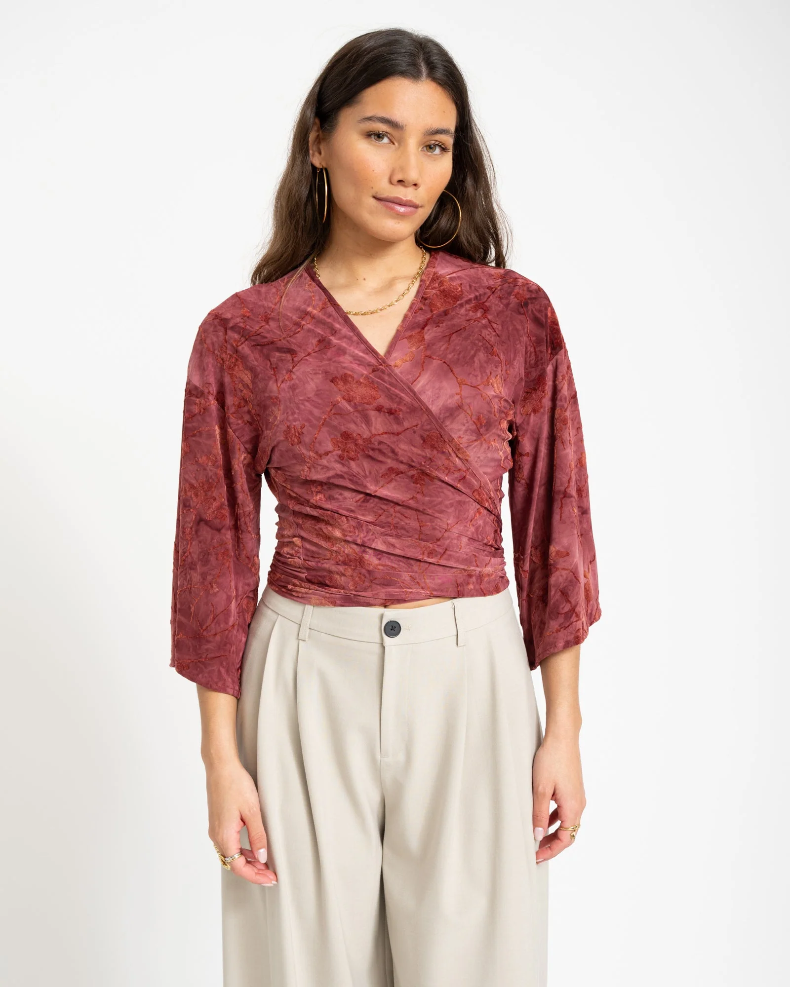 TILTIL Sunny Hibiscus Top Dark Pink - Image 4