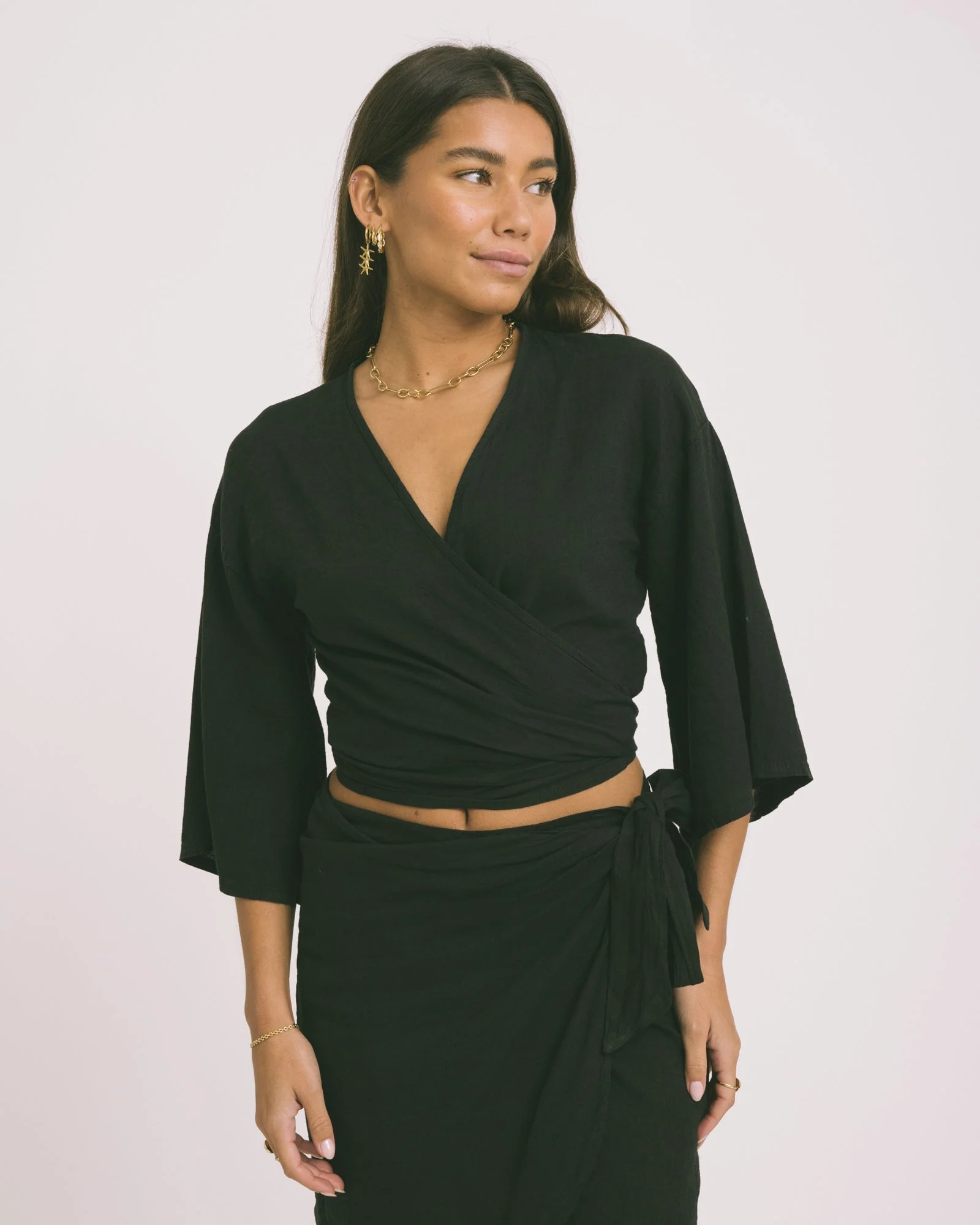 TILTIL Sunny Linen Top Black One Size - Image 2
