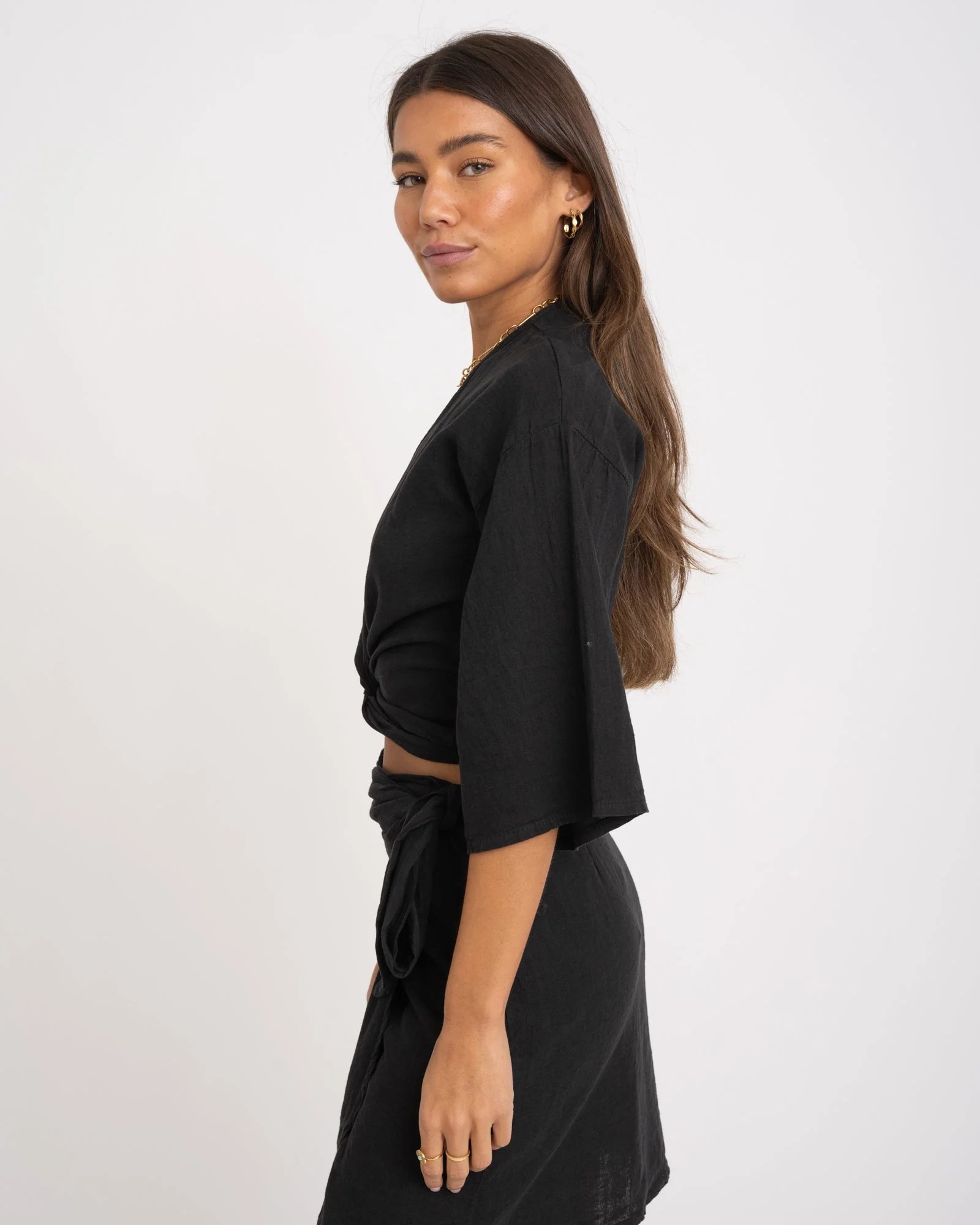 TILTIL Sunny Linen Top Black One Size - Image 4