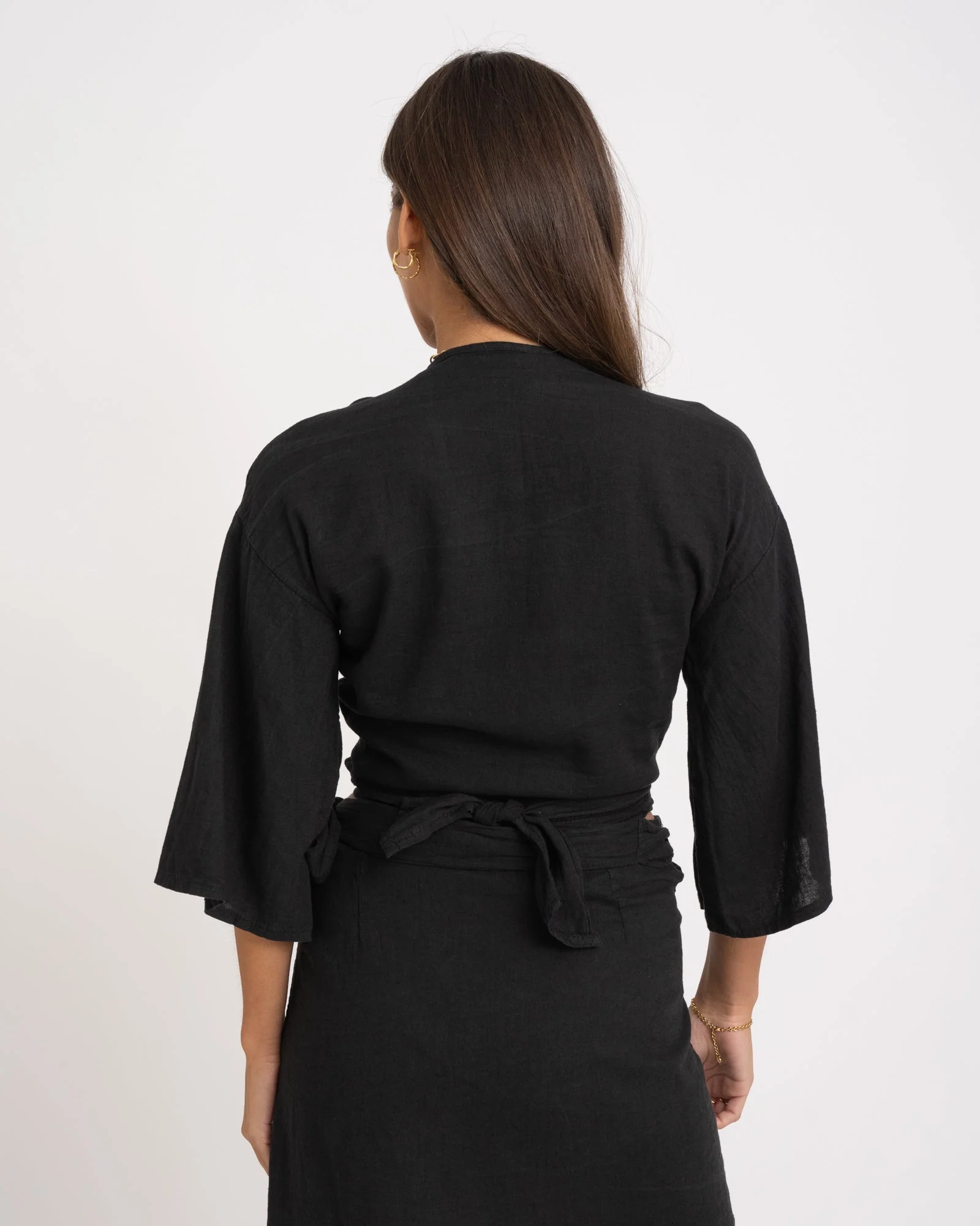 TILTIL Sunny Linen Top Black One Size - Image 5