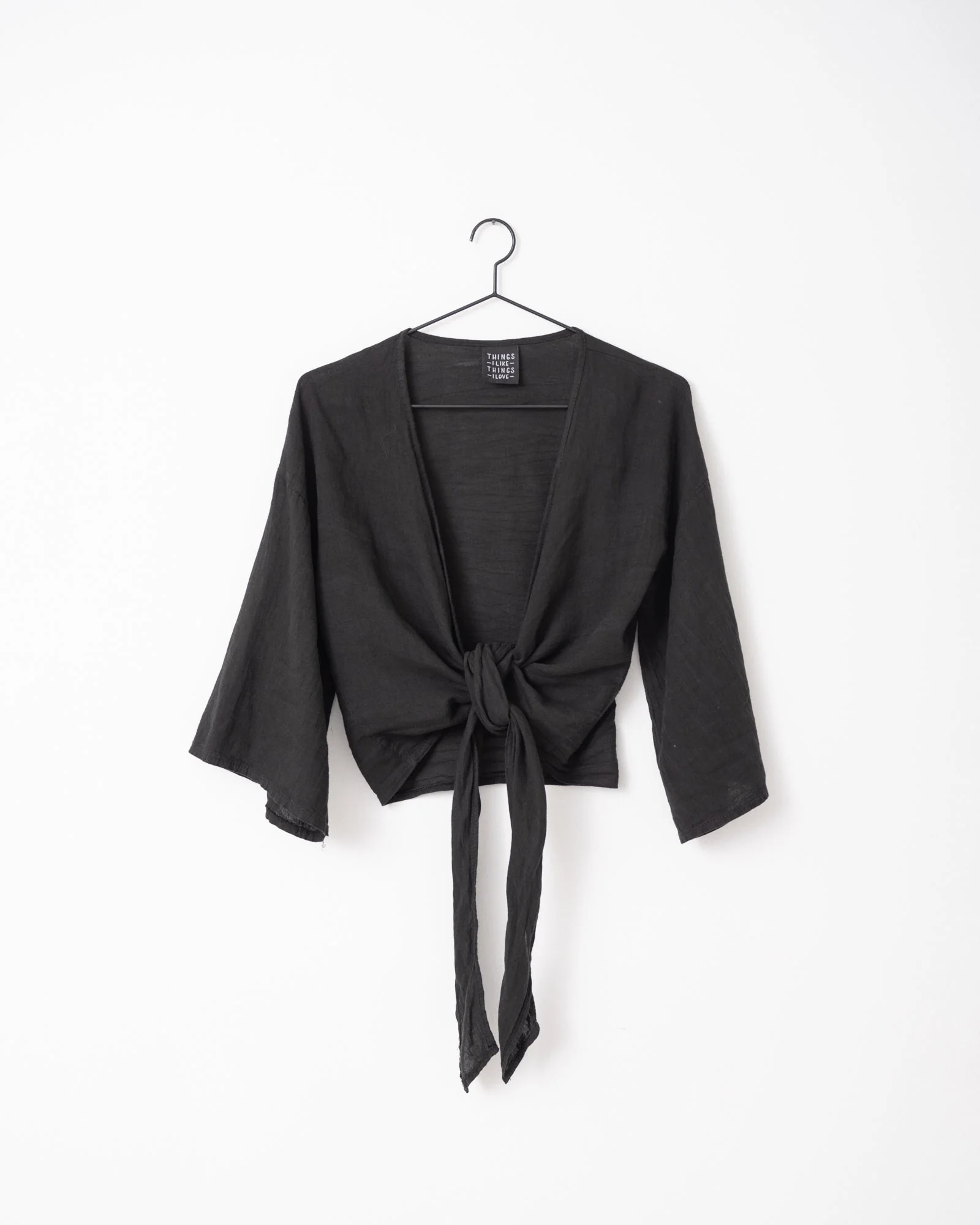 TILTIL Sunny Linen Top Black One Size - Image 6