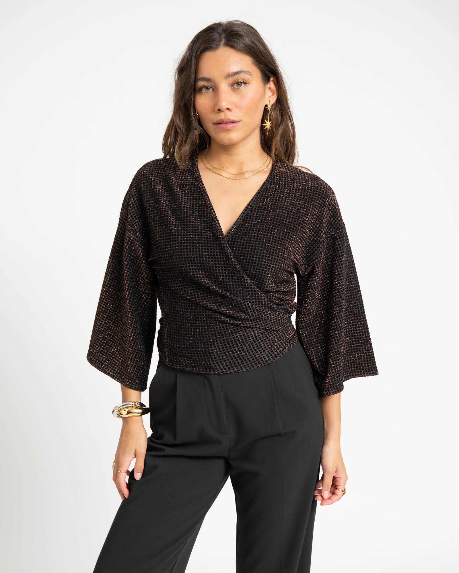 TILTIL Sunny Velvet Checkered Gold One Size - Image 9
