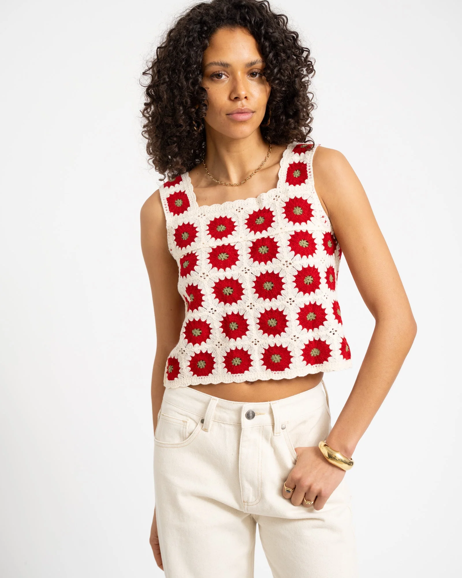 TILTIL Sussy Sunflower Top Bordeaux Cream One Size - Image 3