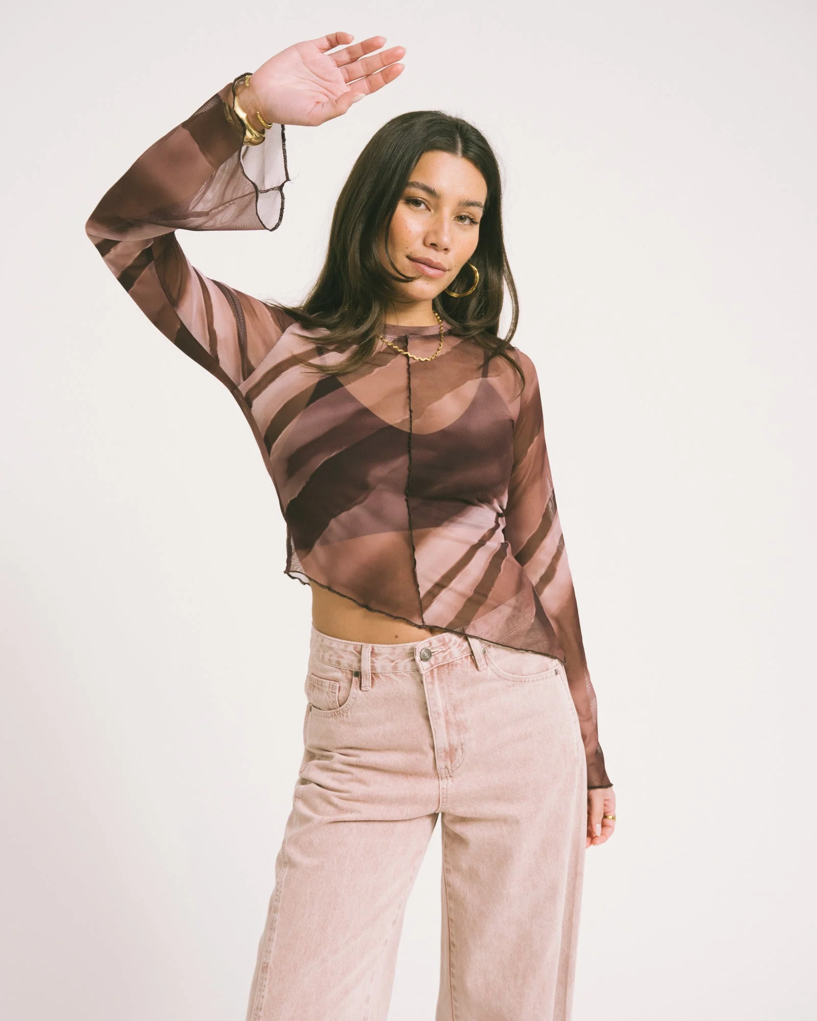 TILTIL Suzie Mesh Top Detail Burgundy - Image 2
