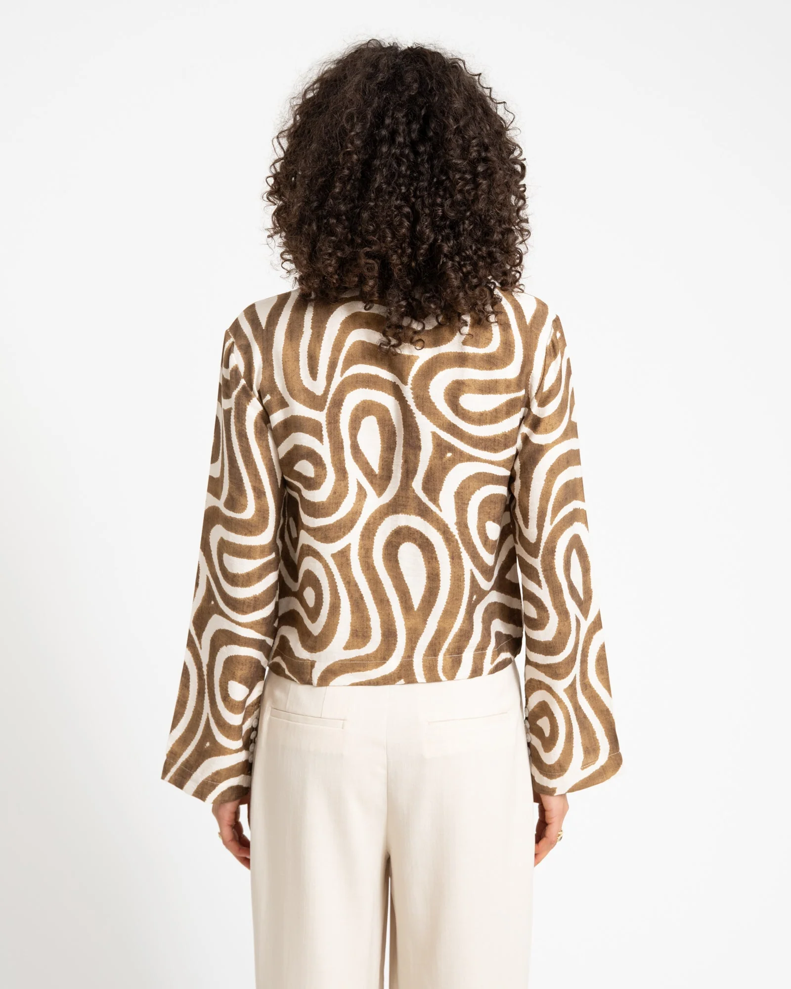 TILTIL Swirl Gaia Blouse Khaki - Image 5