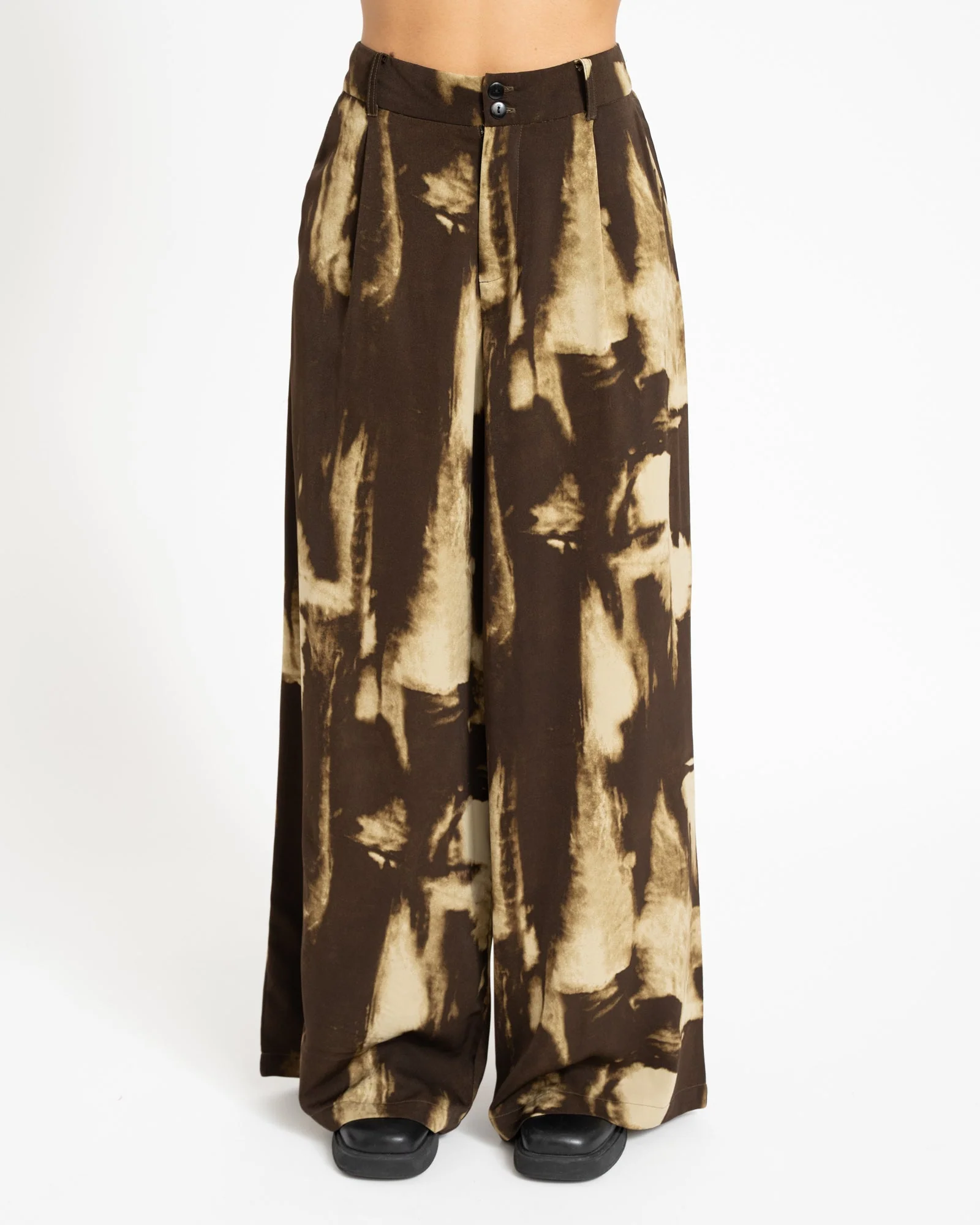 TILTIL Suze Abstract Pants Brown Beige - Image 3