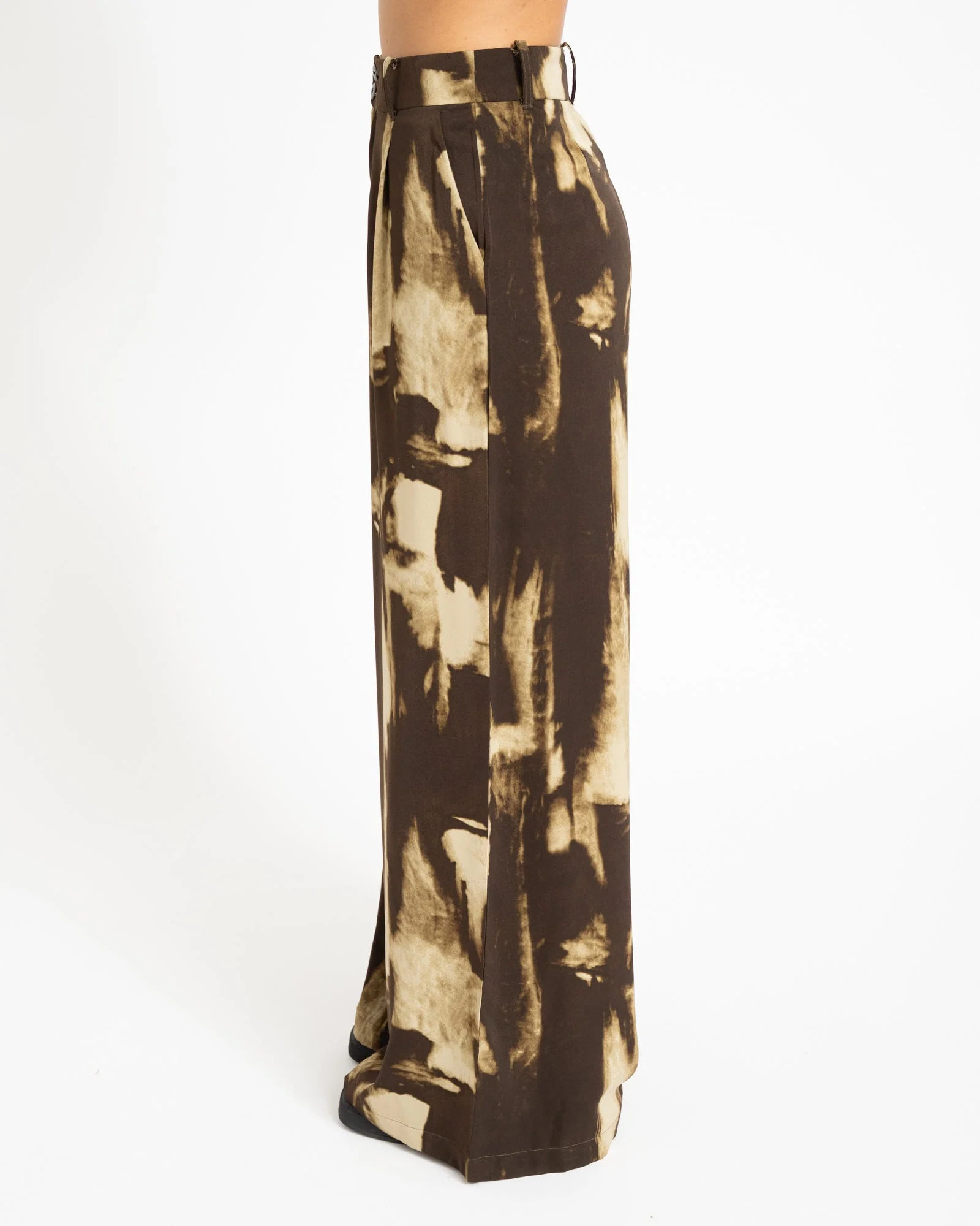 TILTIL Suze Abstract Pants Brown Beige - Image 4