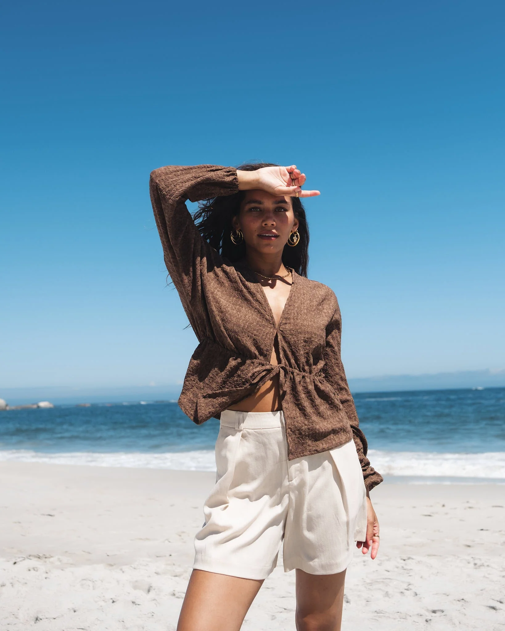 TILTIL Uma Structured Blouse Brown