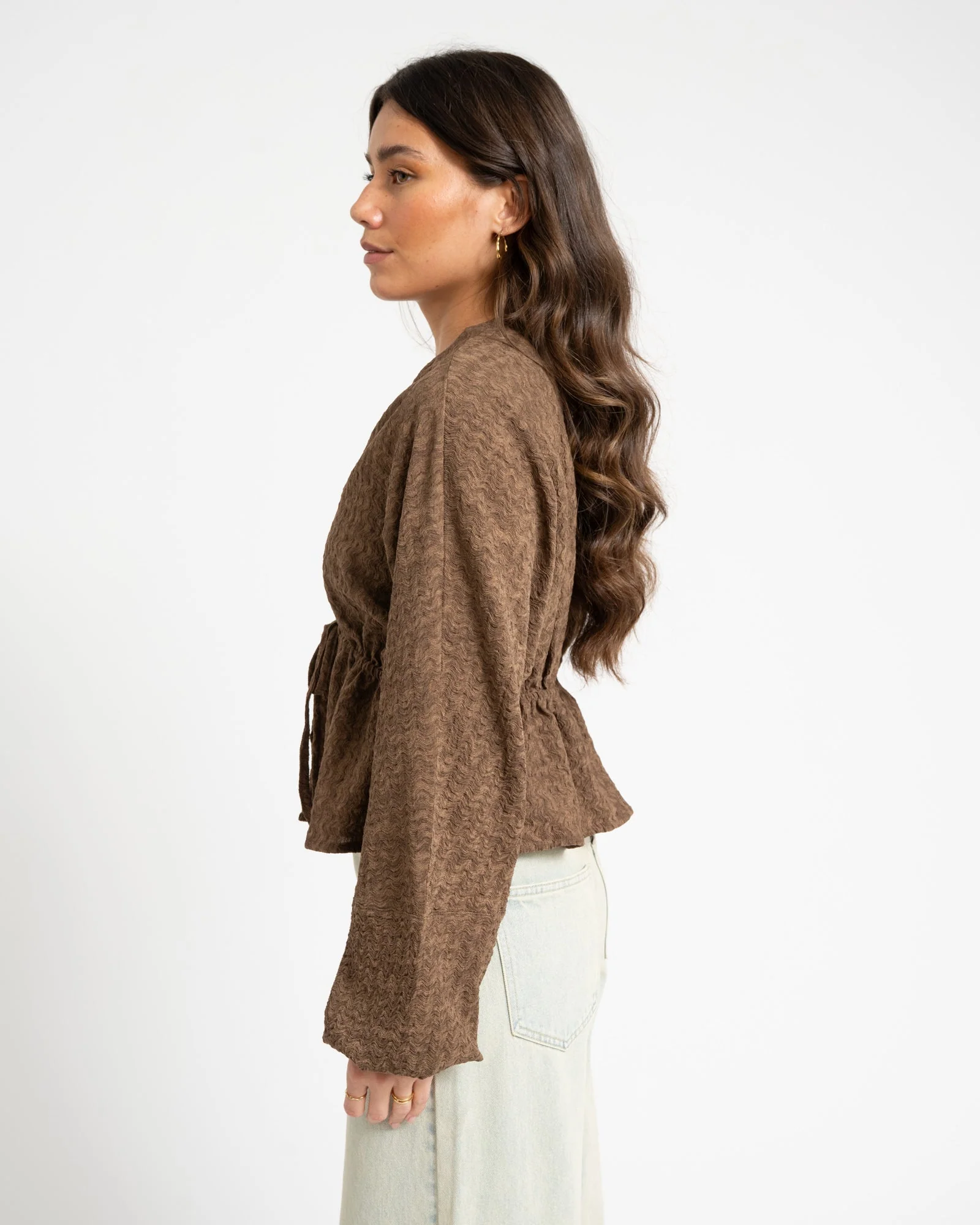 TILTIL Uma Structured Blouse Brown - Image 4