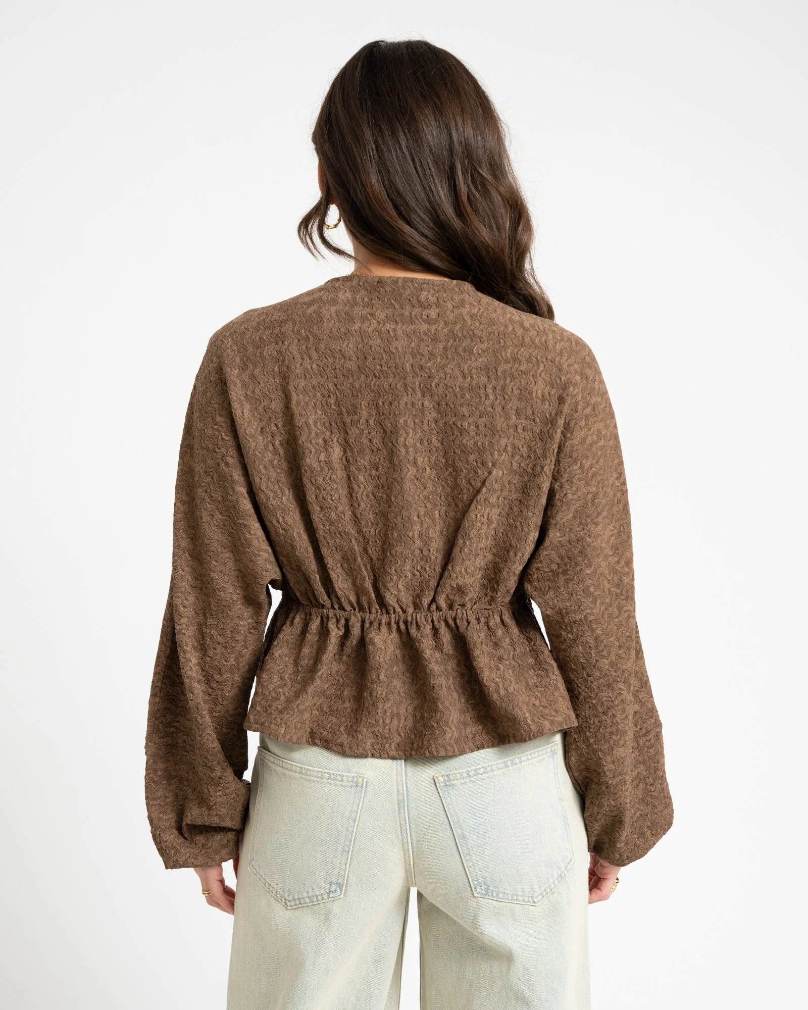 TILTIL Uma Structured Blouse Brown - Image 5