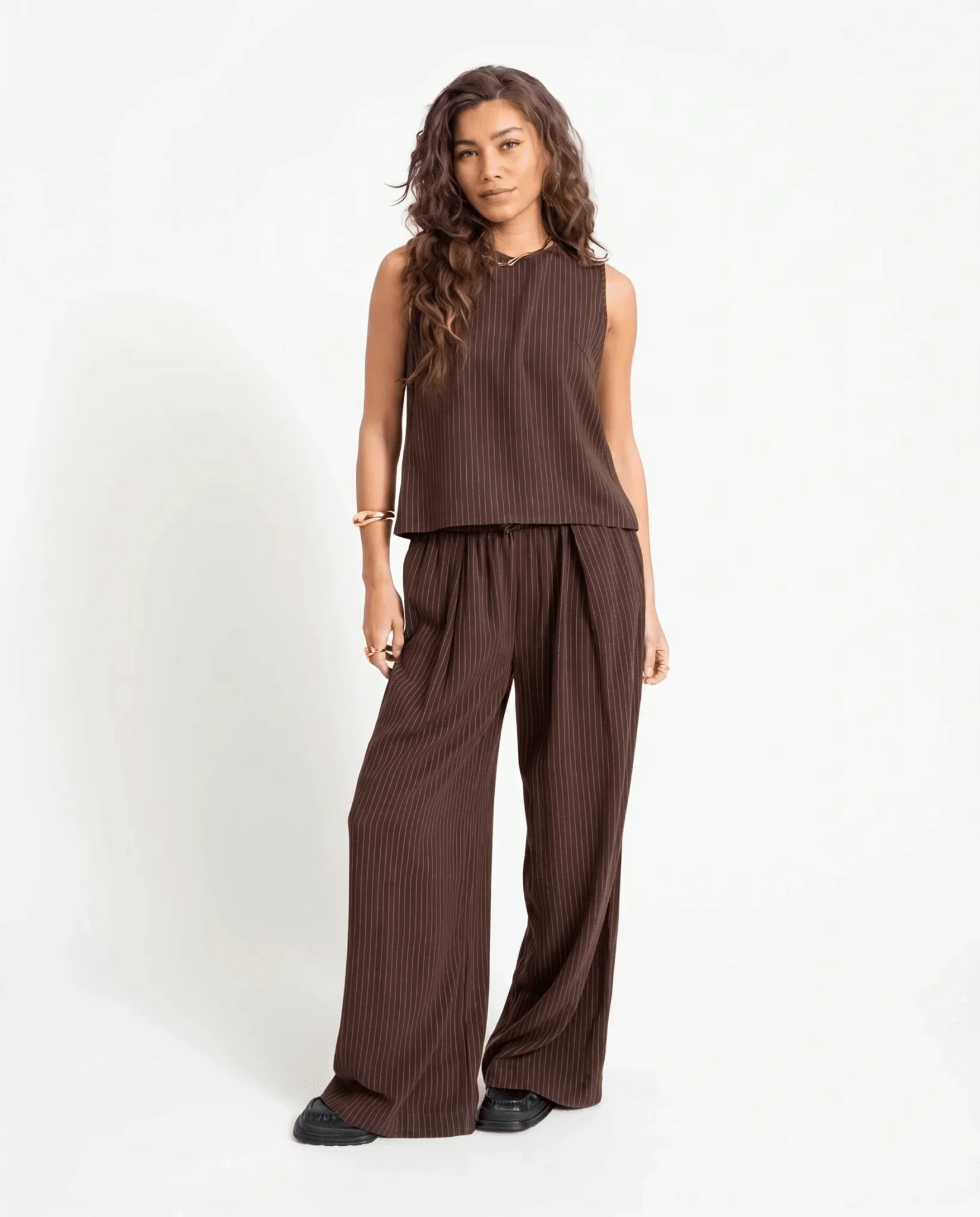 TILTIL Wide Lyna Trousers Brown - Image 2
