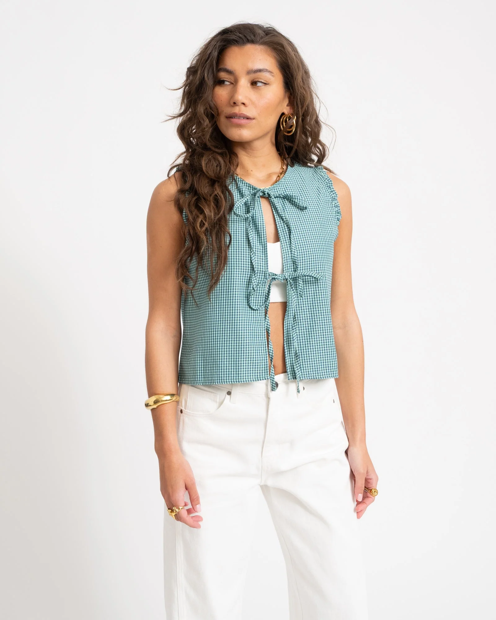 TILTIL Yana Sleeveless Blouse Green - Image 3