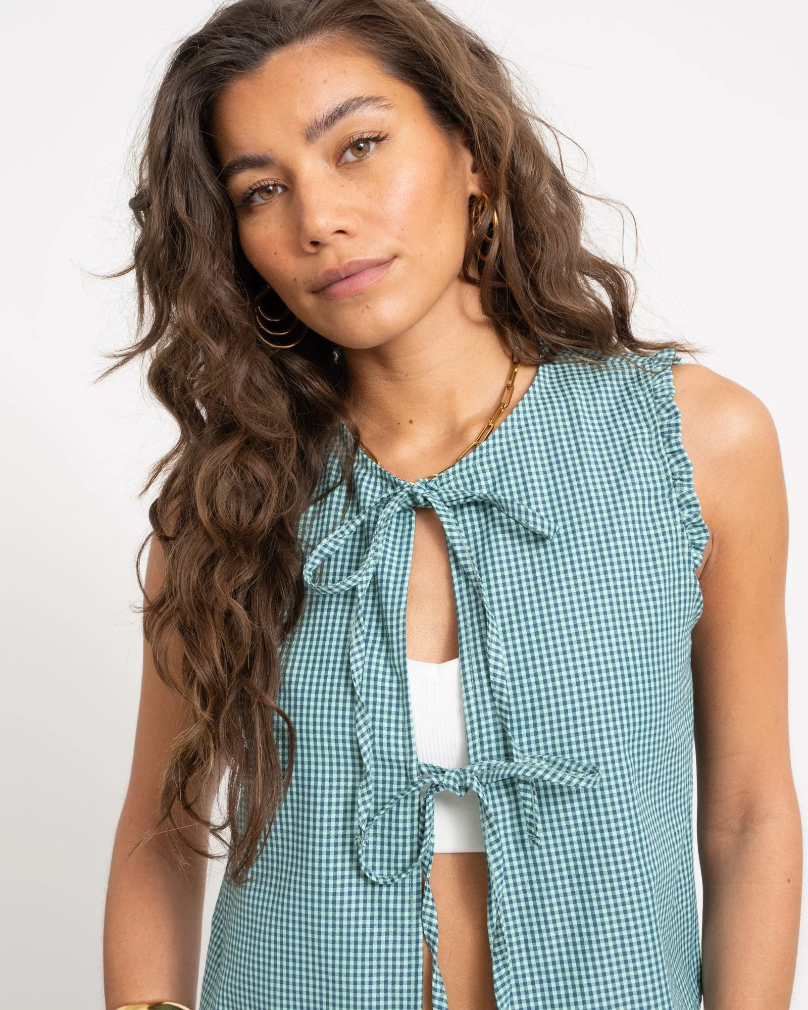 TILTIL Yana Sleeveless Blouse Green - Image 6