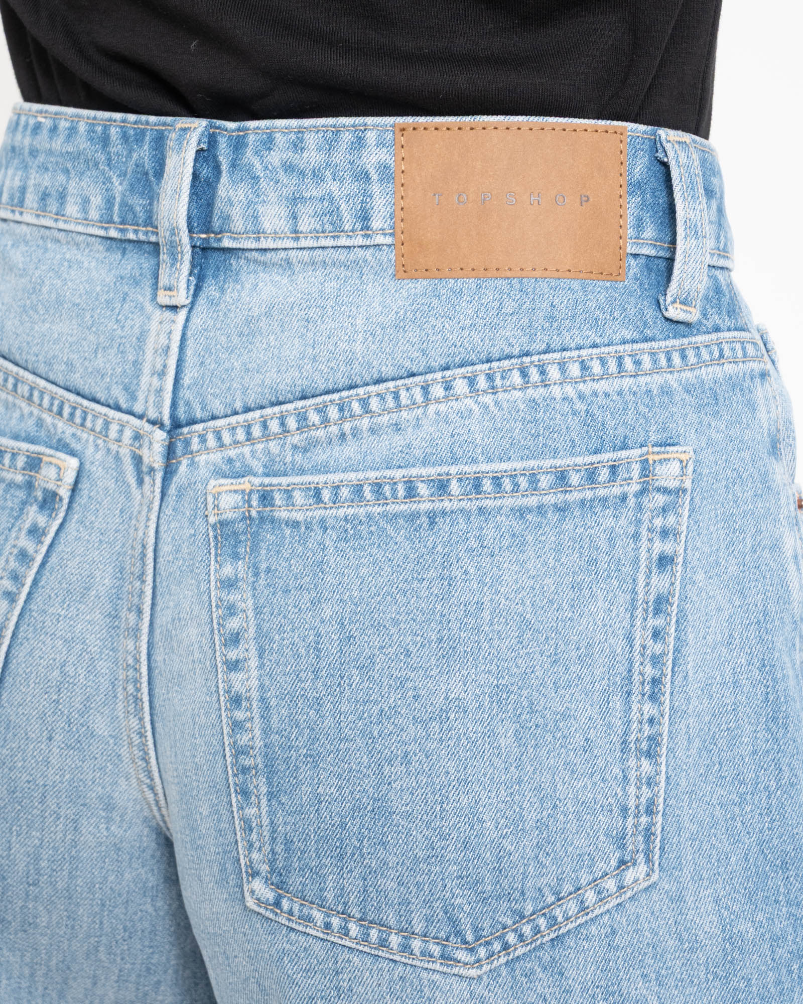 Topshop Vigga Denim Shorts Light Blue Denim - Image 3
