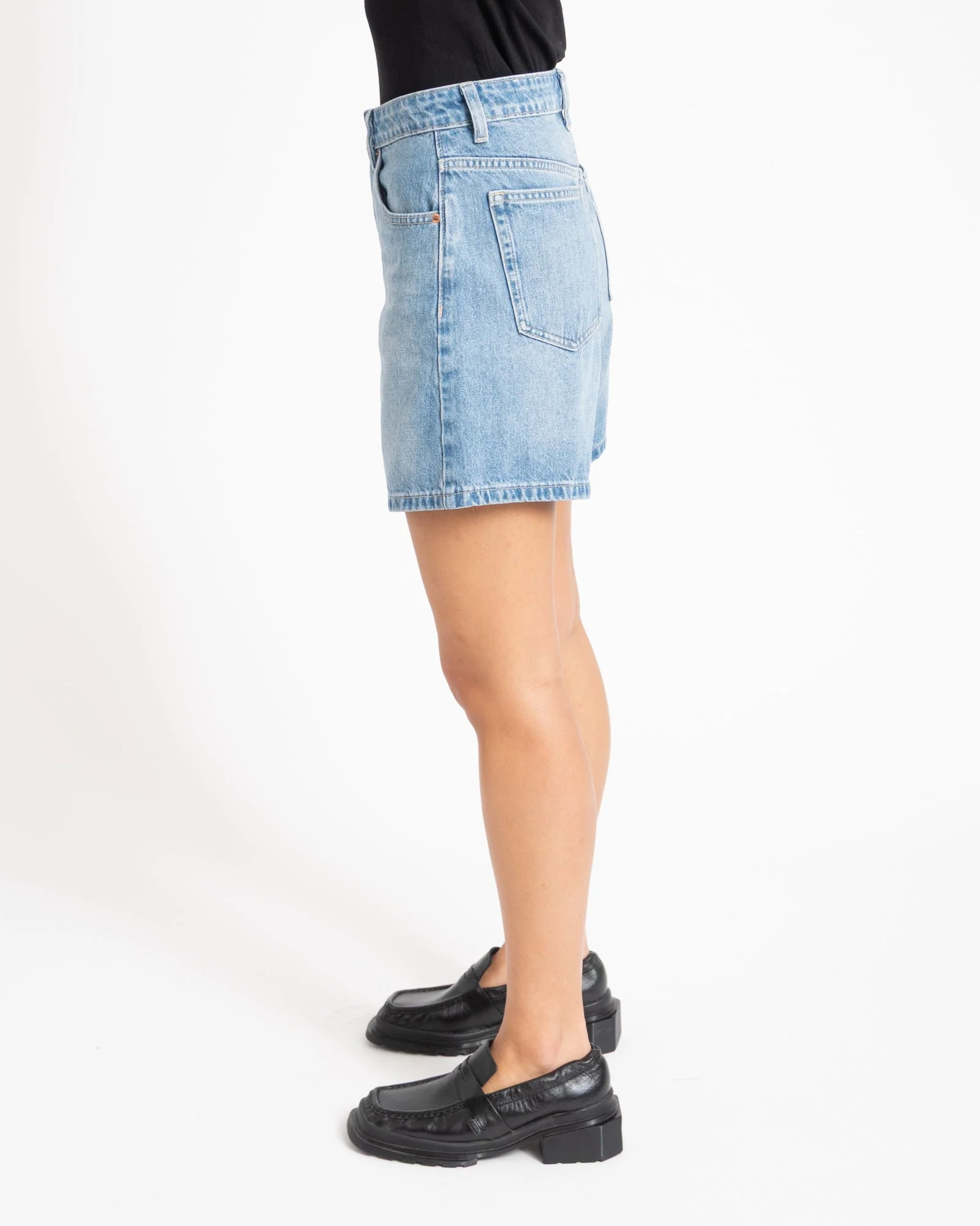 Topshop Vigga Denim Shorts Light Blue Denim - Image 5