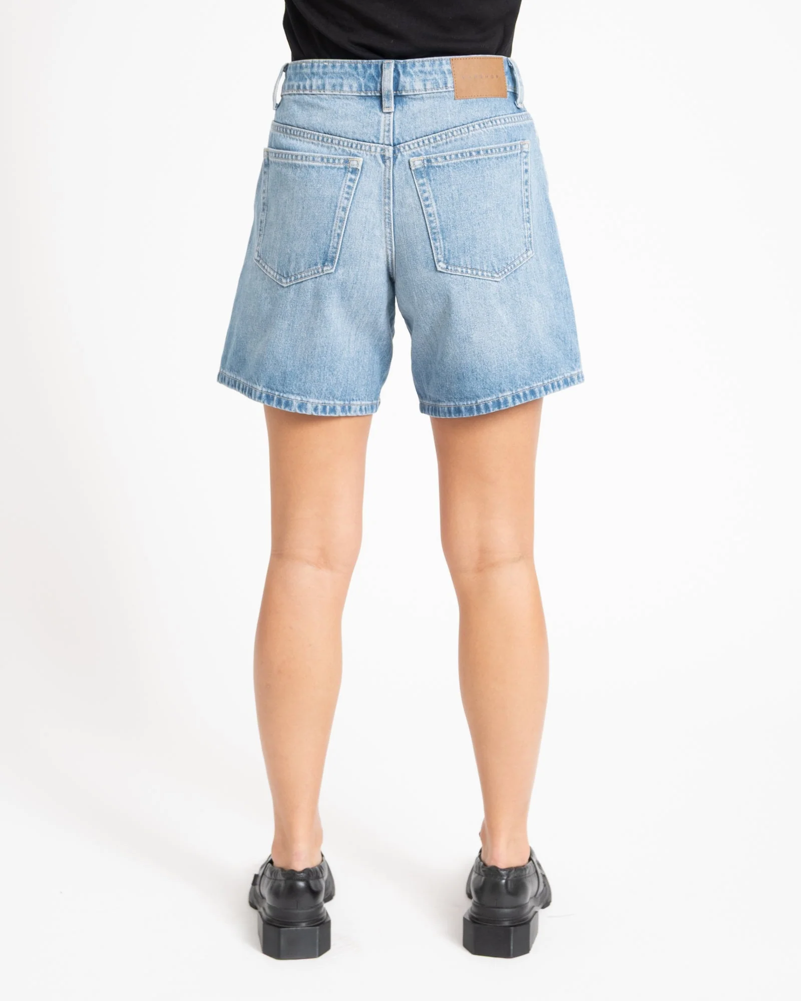 Topshop Vigga Denim Shorts Light Blue Denim - Image 6