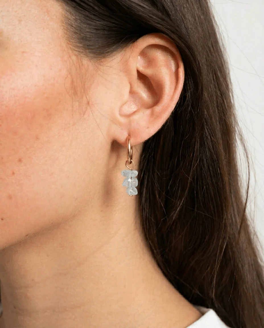 TILTIL Set van 2 Oorbellen Stella Stones Baby Blauw Goud - Image 3