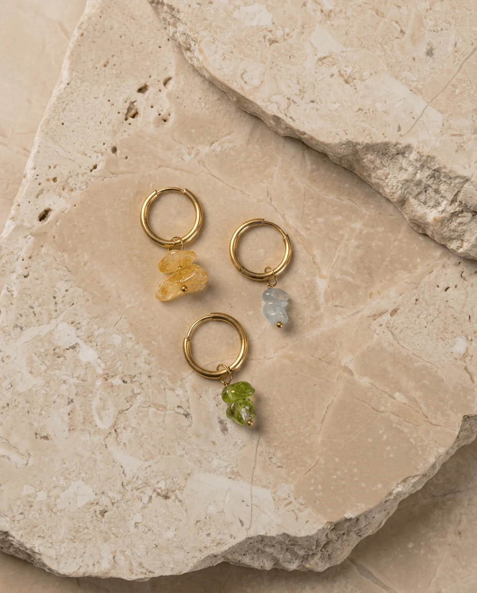 TILTIL Set van 2 Oorbellen Stella Stones Baby Blauw Goud - Image 4