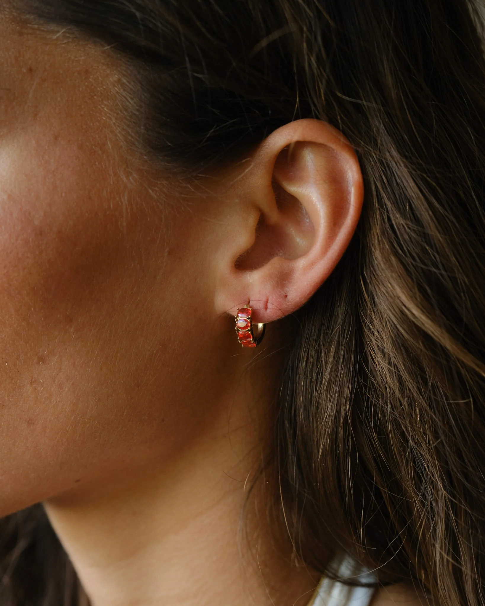 TILTIL Set van 2 Oorbellen Zircon Chunky Orange