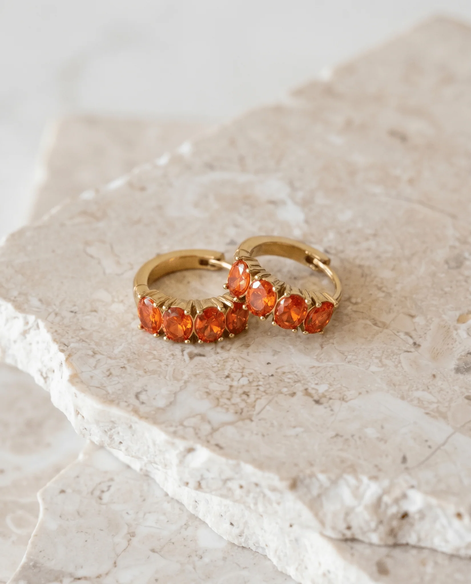 TILTIL Set van 2 Oorbellen Zircon Chunky Orange - Image 3