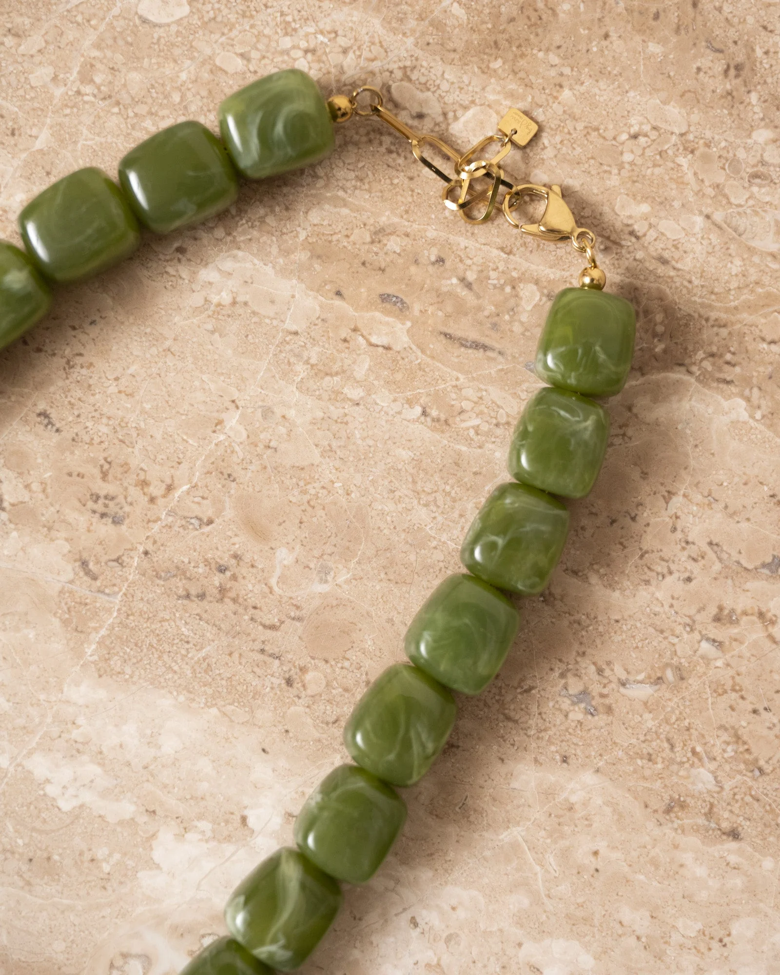 TILTIL Ketting Square Bead Avocado Groen - Image 5