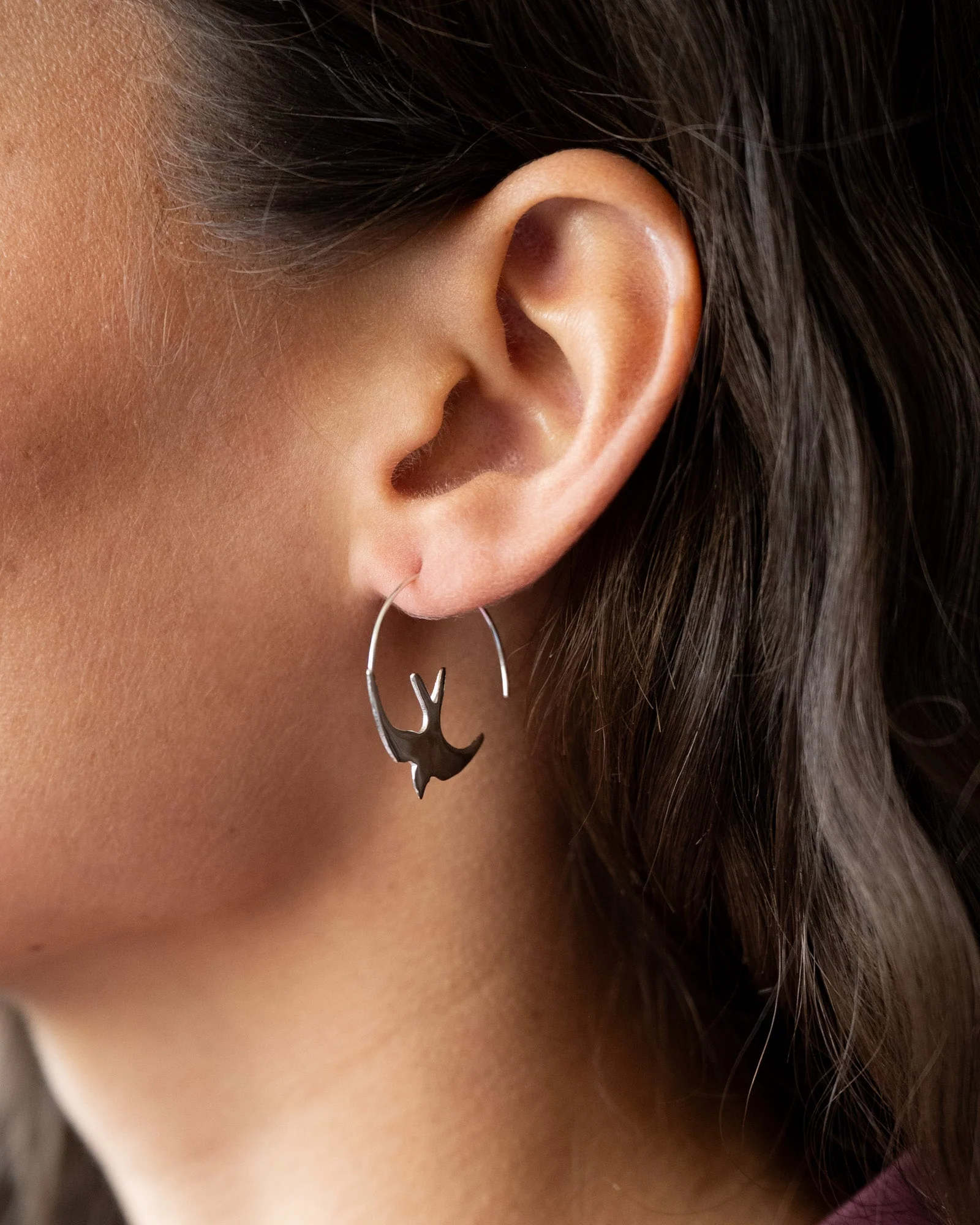 TILTIL Bird Hoop Oorbellen Zilver