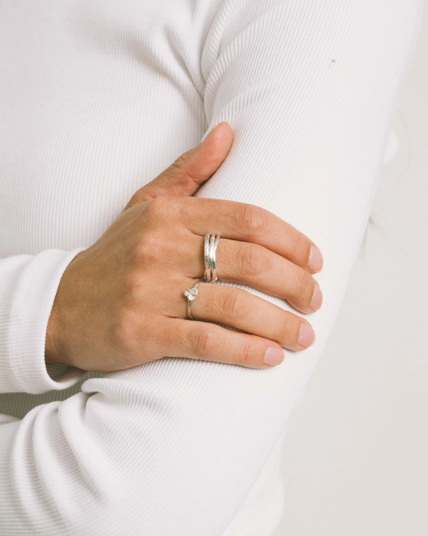 Brass Multi Ring Silver